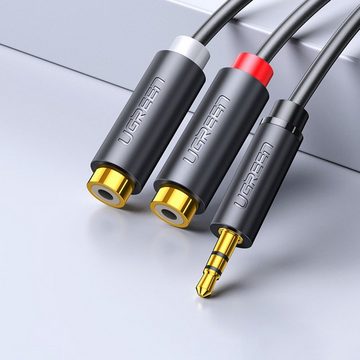 UGREEN Audioadapter Klinke 3,5 mm Stecker auf 2 x RCA Buchse Kabel 0,25m grau Audio-Adapter