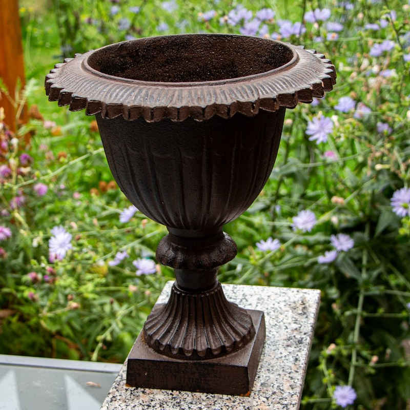 Antikas Blumentopf Französische Vase aus Gusseisen, Braun, Groß