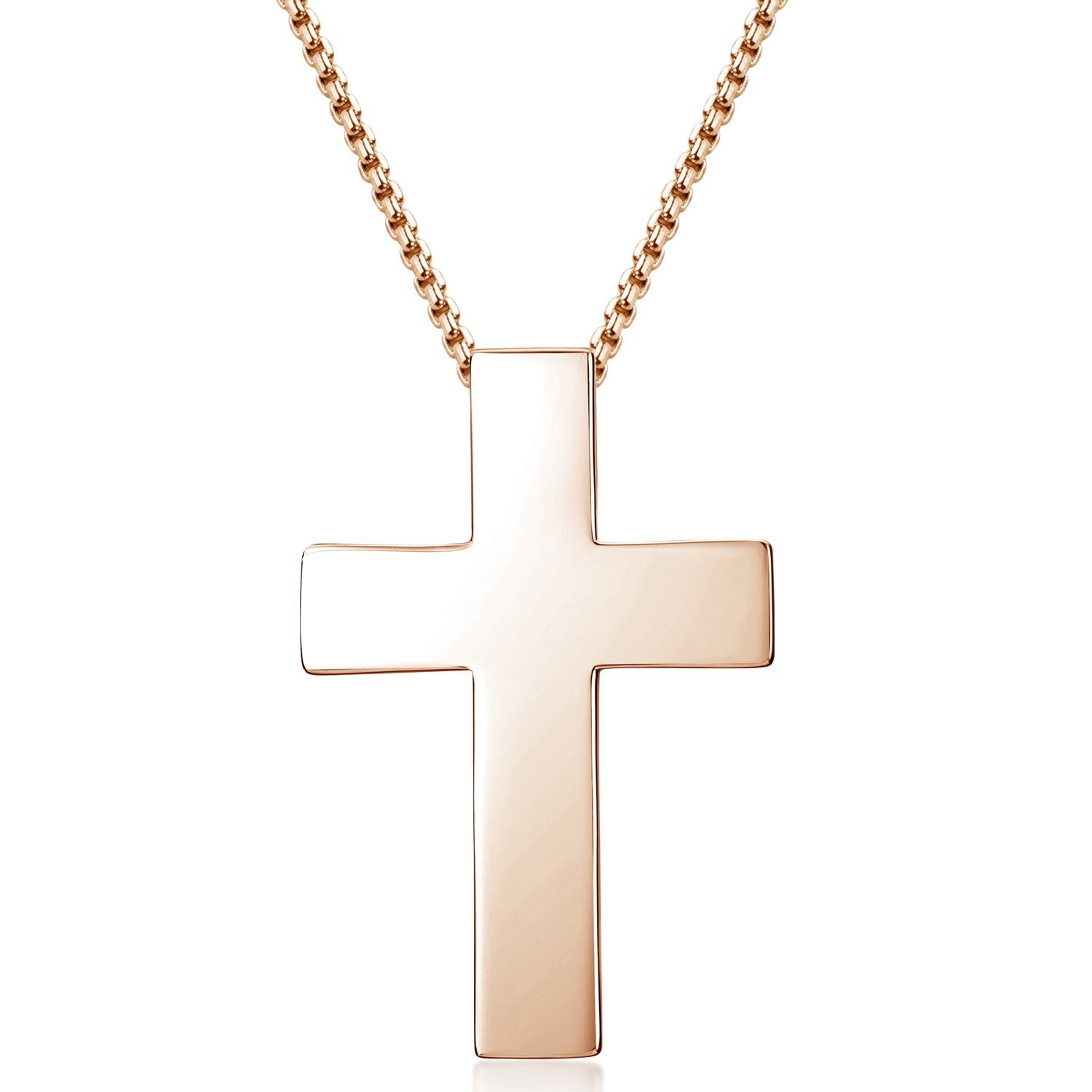 Materia Kreuzanhänger Rosegold Damen KA-279, 925 Sterling Silber, vergoldet