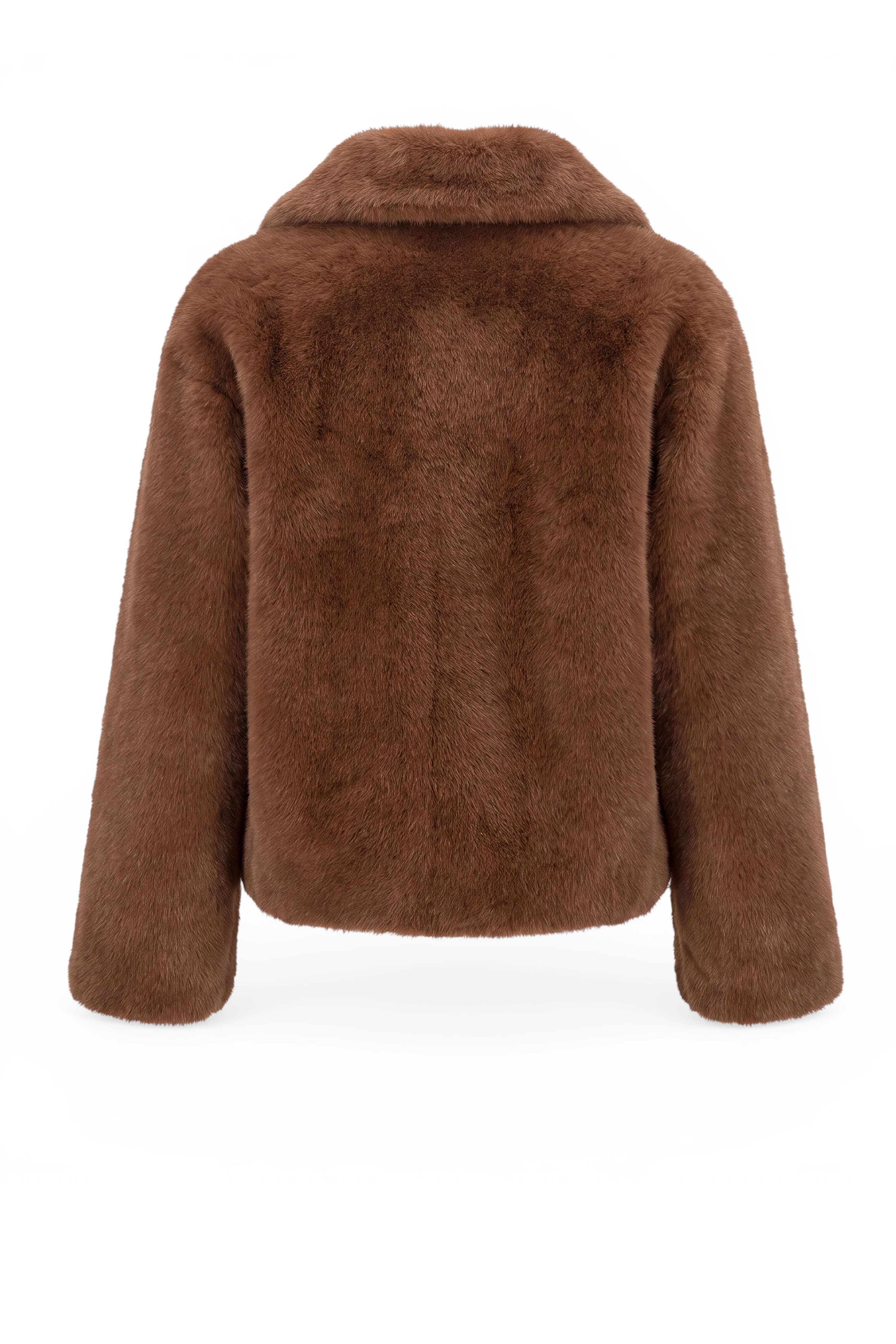FUNK since 1776 Fellimitatjacke zum Wenden Webpelz/Lederimitat - mit Reverskragen - 2 Looks in einem – Bild 3 von 5