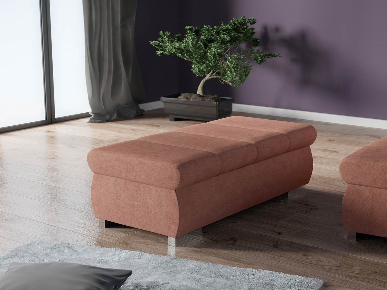 MIRJAN24 Polsterhocker Bangkok Groß, Holzkonstruktion, 120x60x39 günstig online kaufen