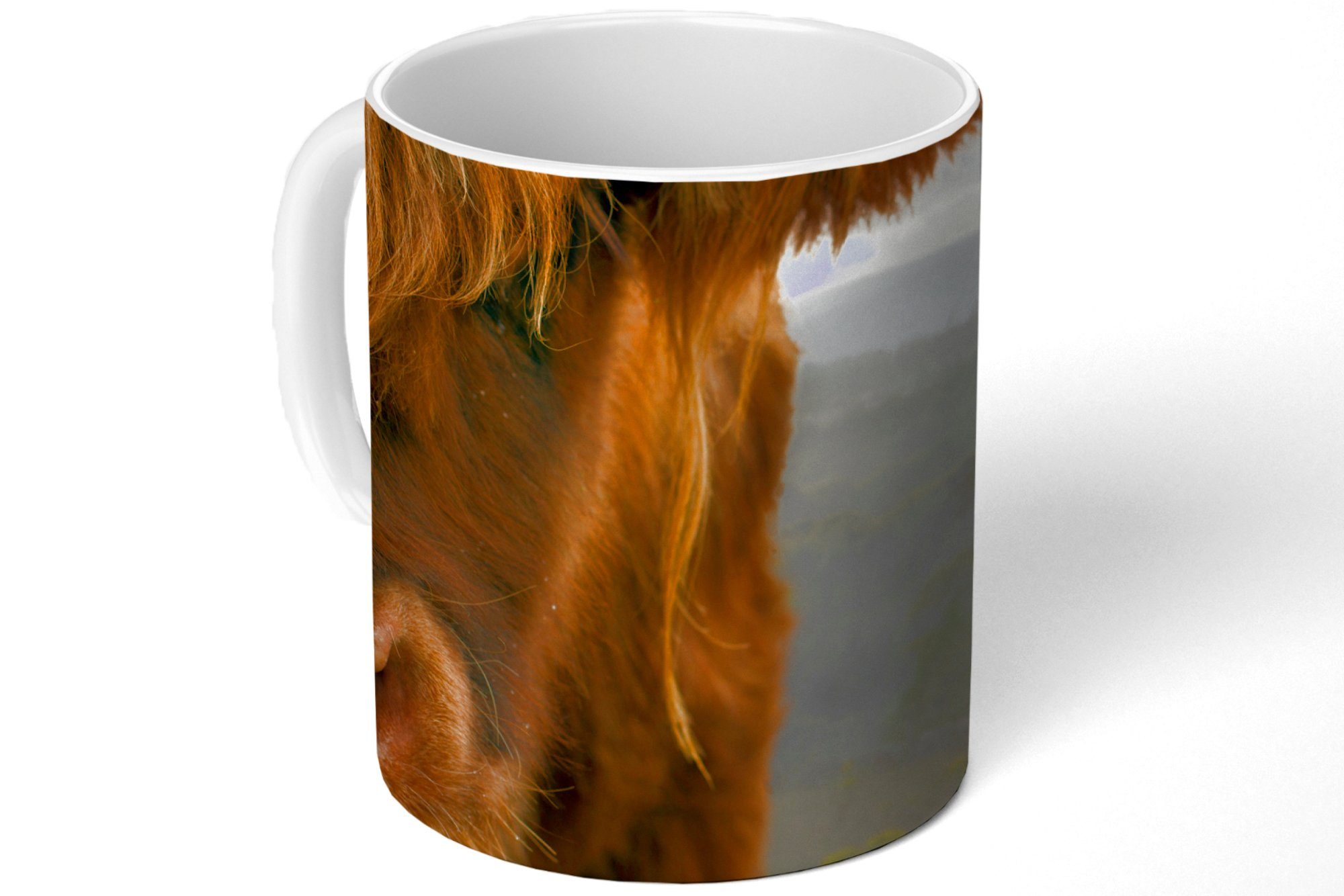 Highlander Keramik, Becher, MuchoWow Kaffeetassen, Tasse Teetasse, - Teetasse, Nase, Schottischer Orange - Geschenk