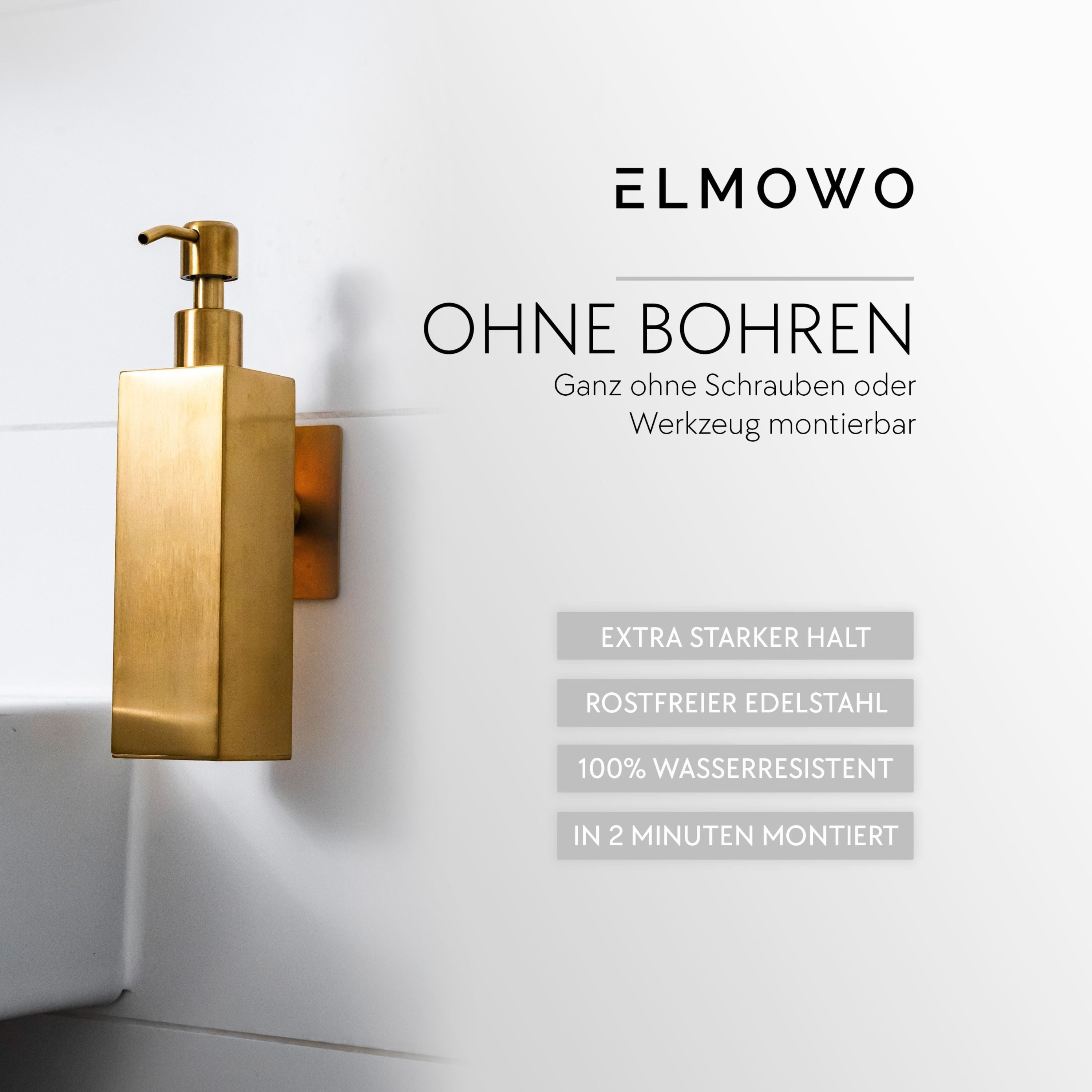 ELMOWO Seifenspender ohne Bohren 220ml Edelstahl günstig online kaufen