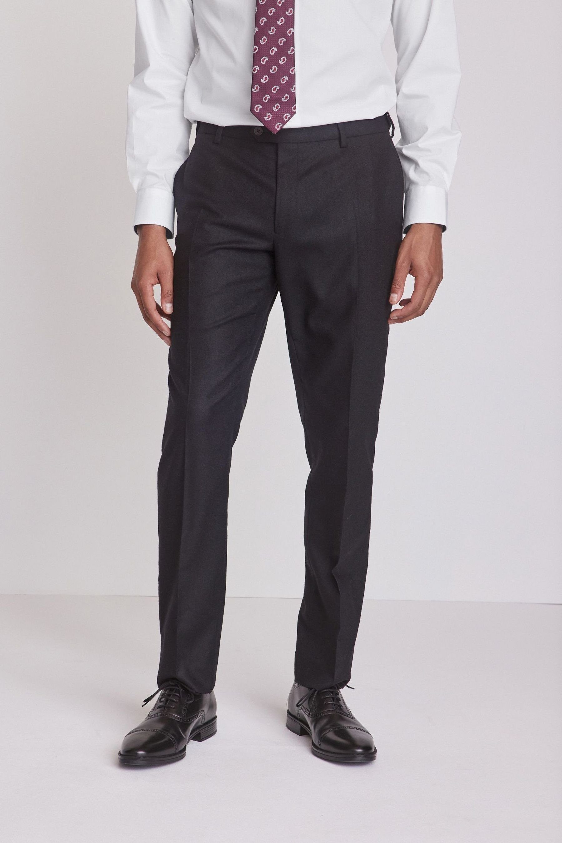 Black Wollmischung: Next Anzughose Slim aus Hose Fit (1-tlg) Donegal-Anzug
