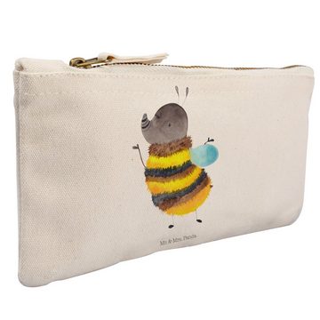 Mr. & Mrs. Panda Kosmetiktasche Hummel flauschig - Weiß - Geschenk, Kosmetiktasche, Biene, gute Laune (1-tlg)