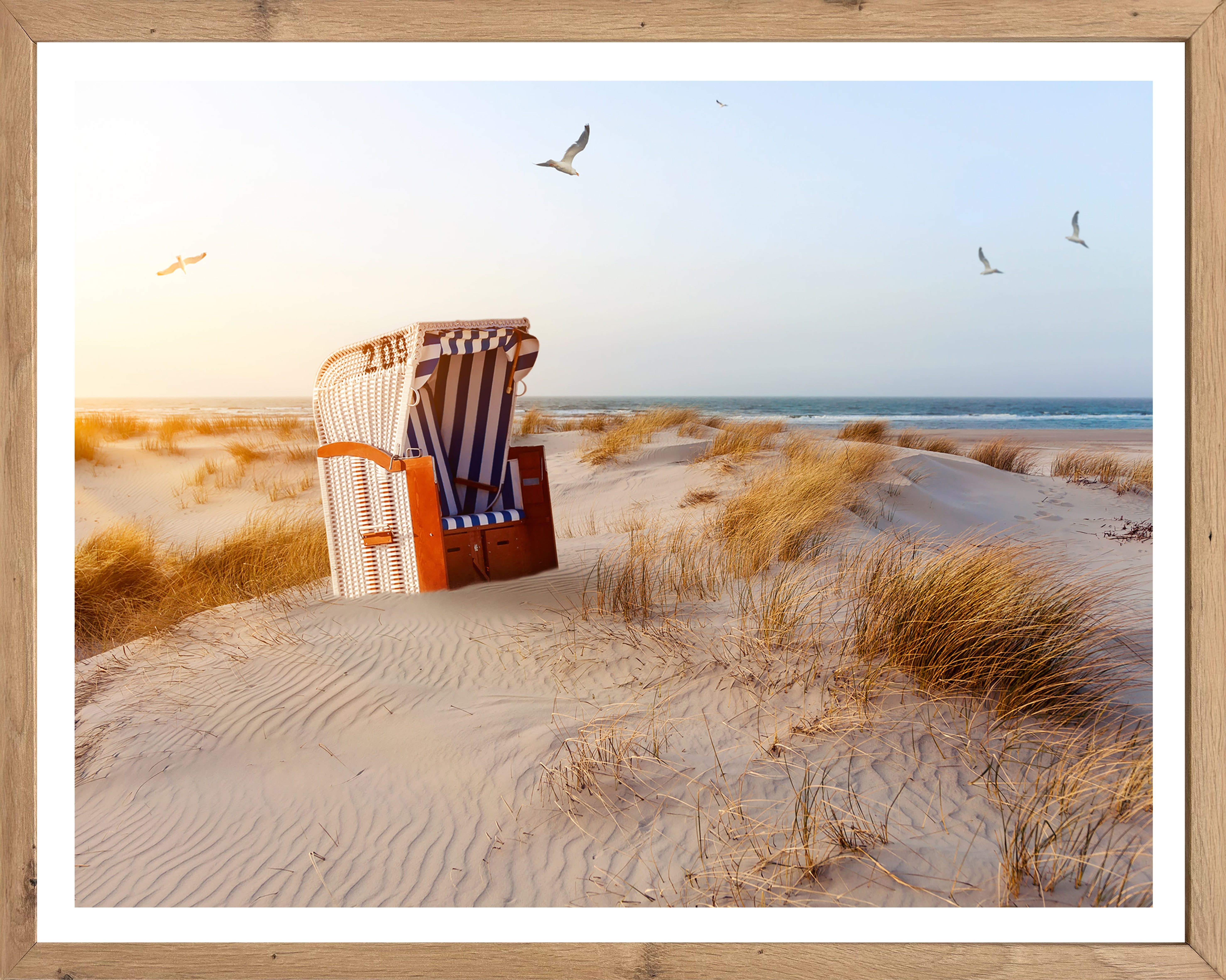 Bönninghoff Bild mit Rahmen, Landschaft, Meer, Meer Bilder, Natur, Strand, Strandbilder (1 St)