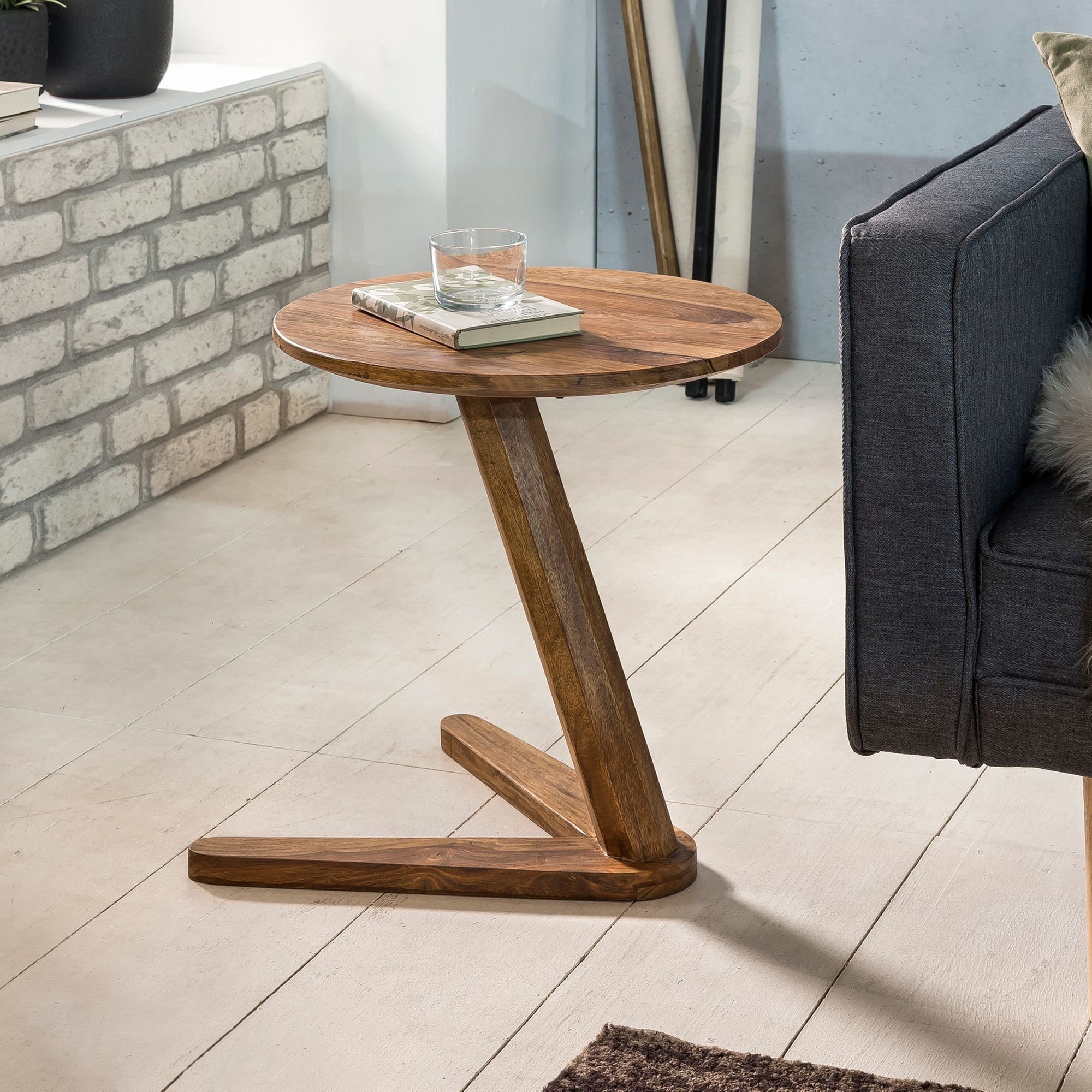 FINEBUY Beistelltisch »FB52895«, Beistelltisch Massivholz Sheesham