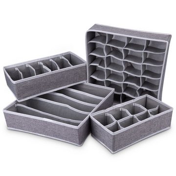 Navaris Aufbewahrungsbox Organizer für Wäsche - 4 Boxen in verschiedenen Größen (4 St)