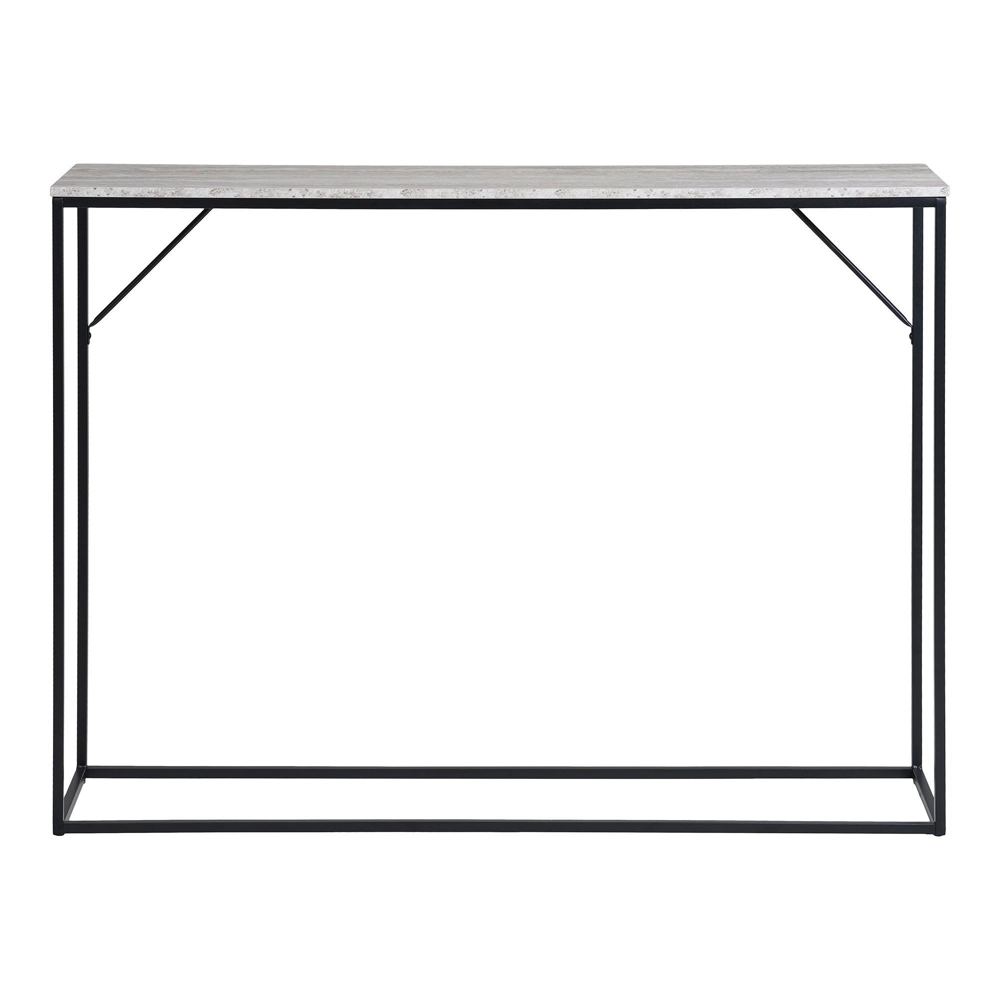 tinkaro Konsolentisch Vita 1 Regal Travertin-Optik 110x26x80 cm Schwarz Natur (1-St), Schmaler Beistelltisch mit Ablage für Flure und den Wohnbereich
