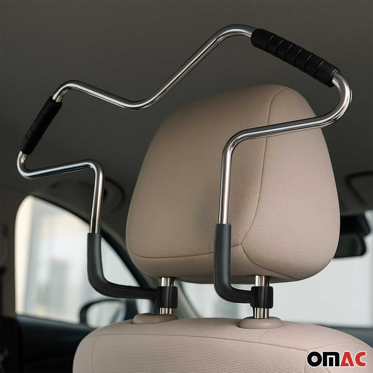 OMAC Autokleiderbügel Reisebügel Autokleiderbügel für Auto PKW KFZ Kleiderstange, (2-tlg), Tragbar