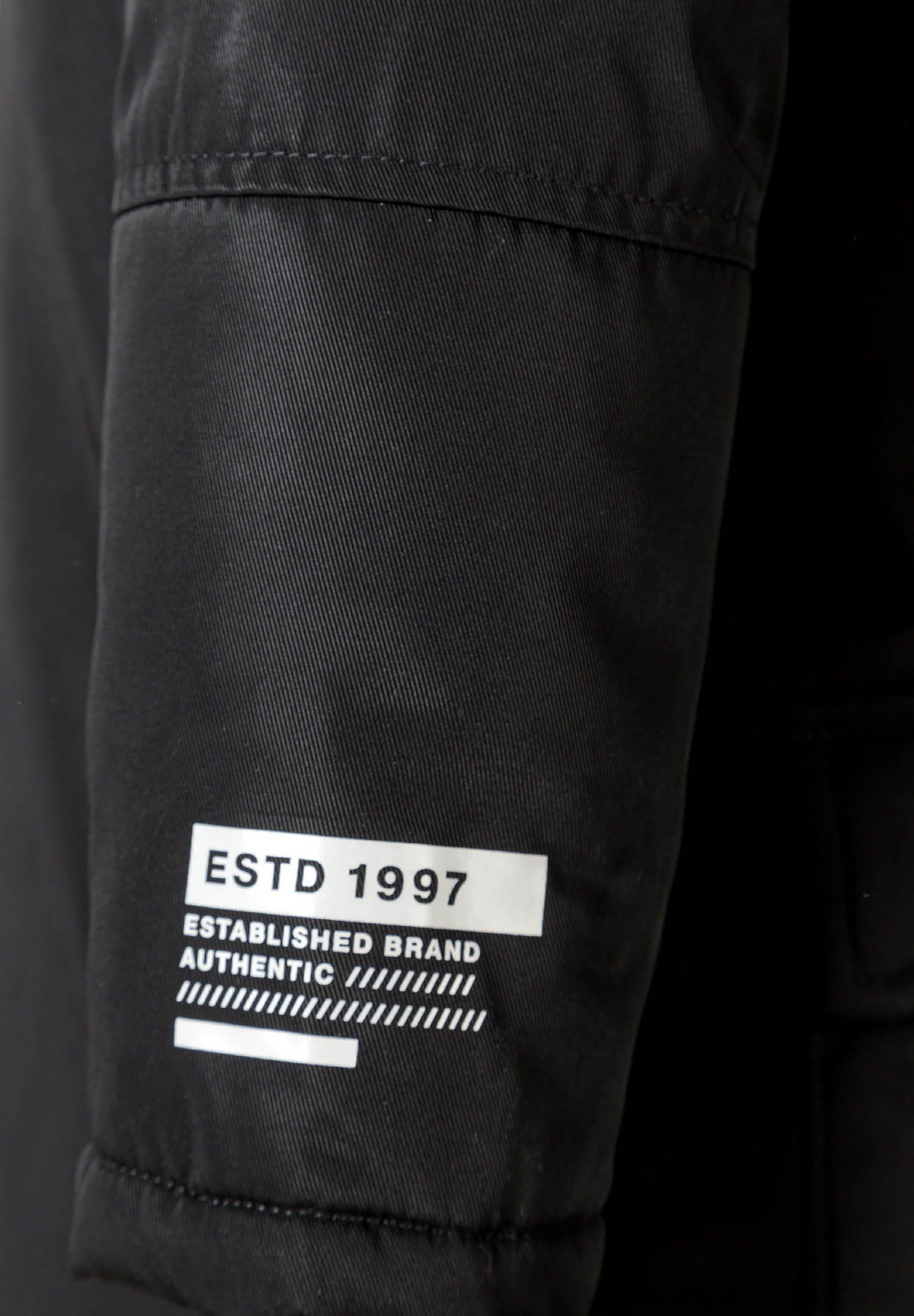 MINOTI Parka Längere Jacke mit Kapuze mit Kunstfellbesatz  (2y-14y)
