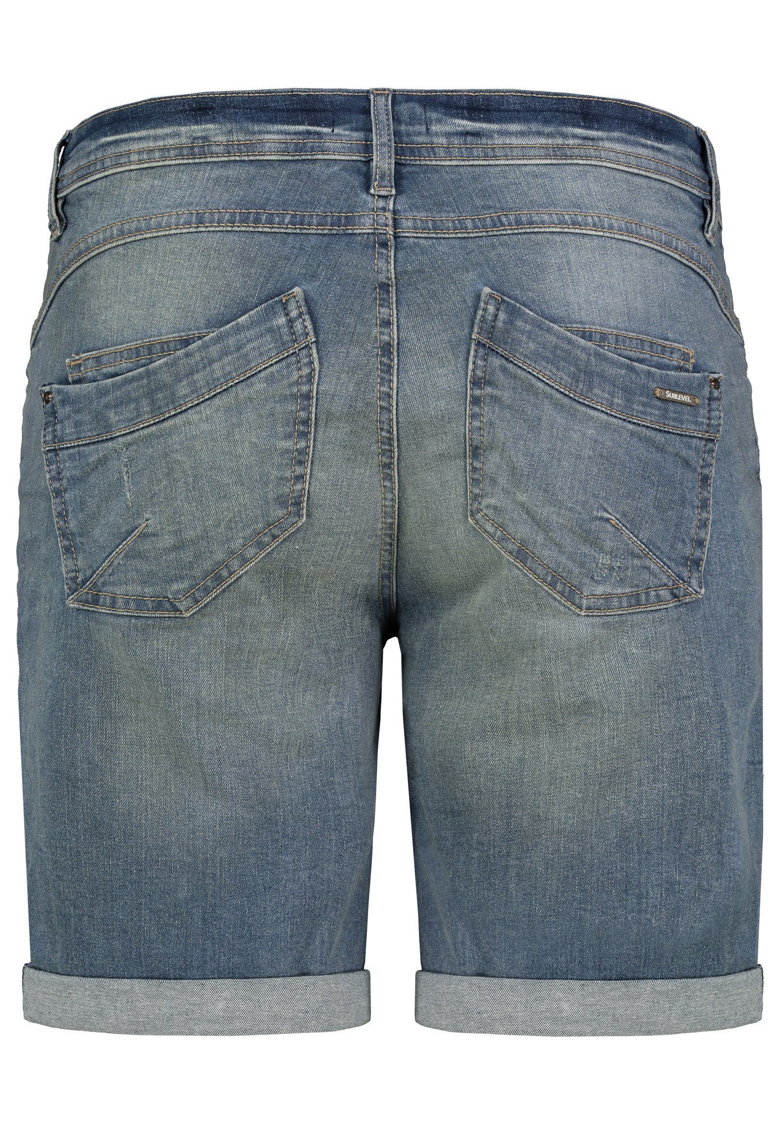 SUBLEVEL Bermudas Damen Jeans Shorts Bermuda Kurze Hose Shorts Short Denim Stretch Denim