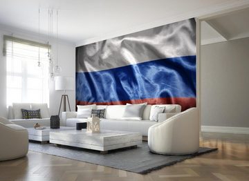 wandmotiv24 Fototapete Wehende Russische Flagge, glatt, Wandtapete, Motivtapete, matt, Vliestapete