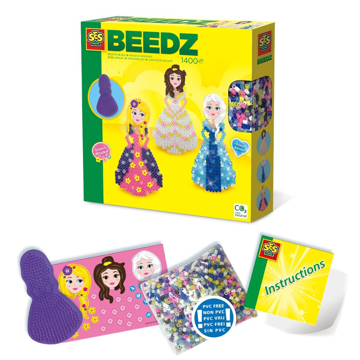 SES Creative Bügelperlen SES CREATIVE Bügelperlen BEEDZ Prinzessinnen 1400 Stück
