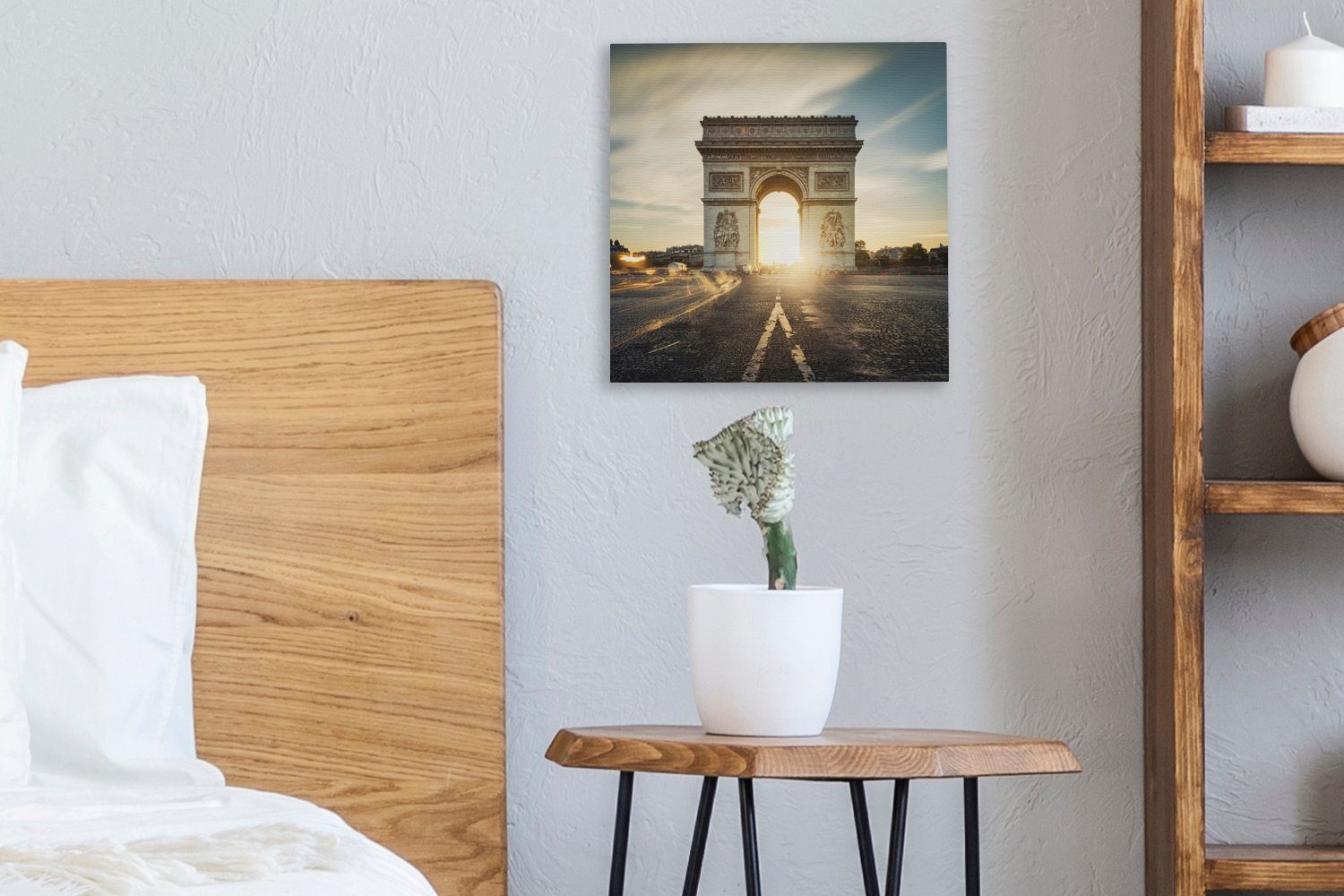 (1 Bilder Leinwand durch Sonnenaufgang für OneMillionCanvasses® Paris Leinwandbild St), einen Wohnzimmer in gesehen, Schlafzimmer Triumphbogen