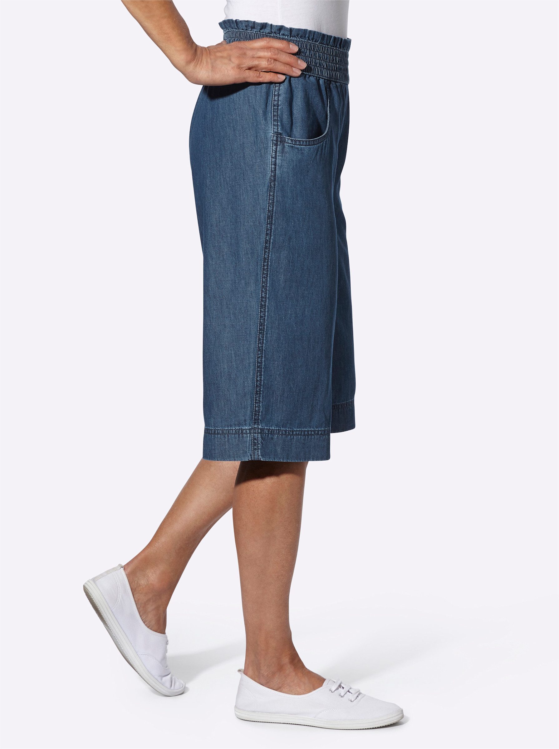 Sieh an! Jeansshorts Jeans-Bermudas erhöht günstig online kaufen