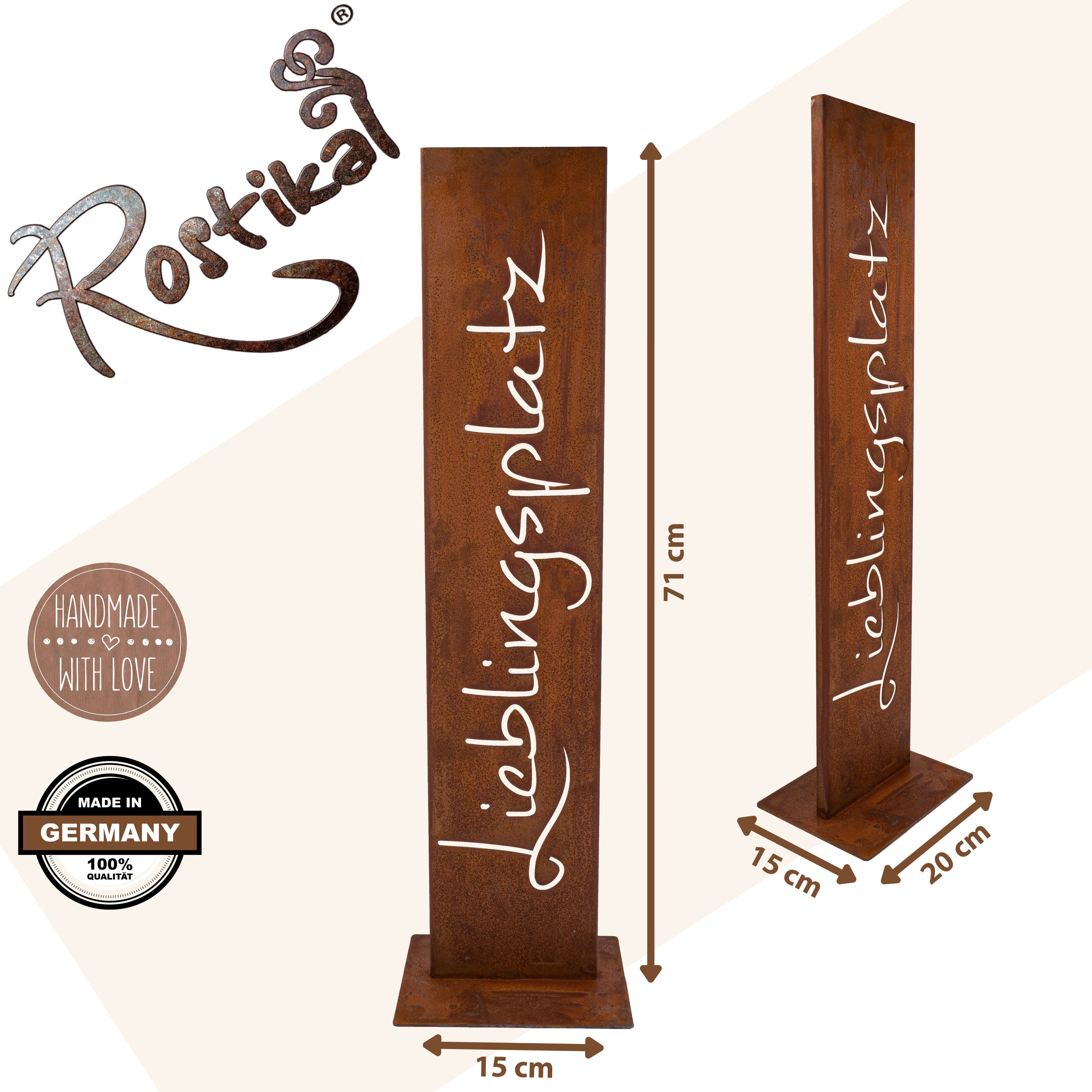 Rostikal Metallschild Lieblingsplatz Garten Schild Metall Deko, handmade
