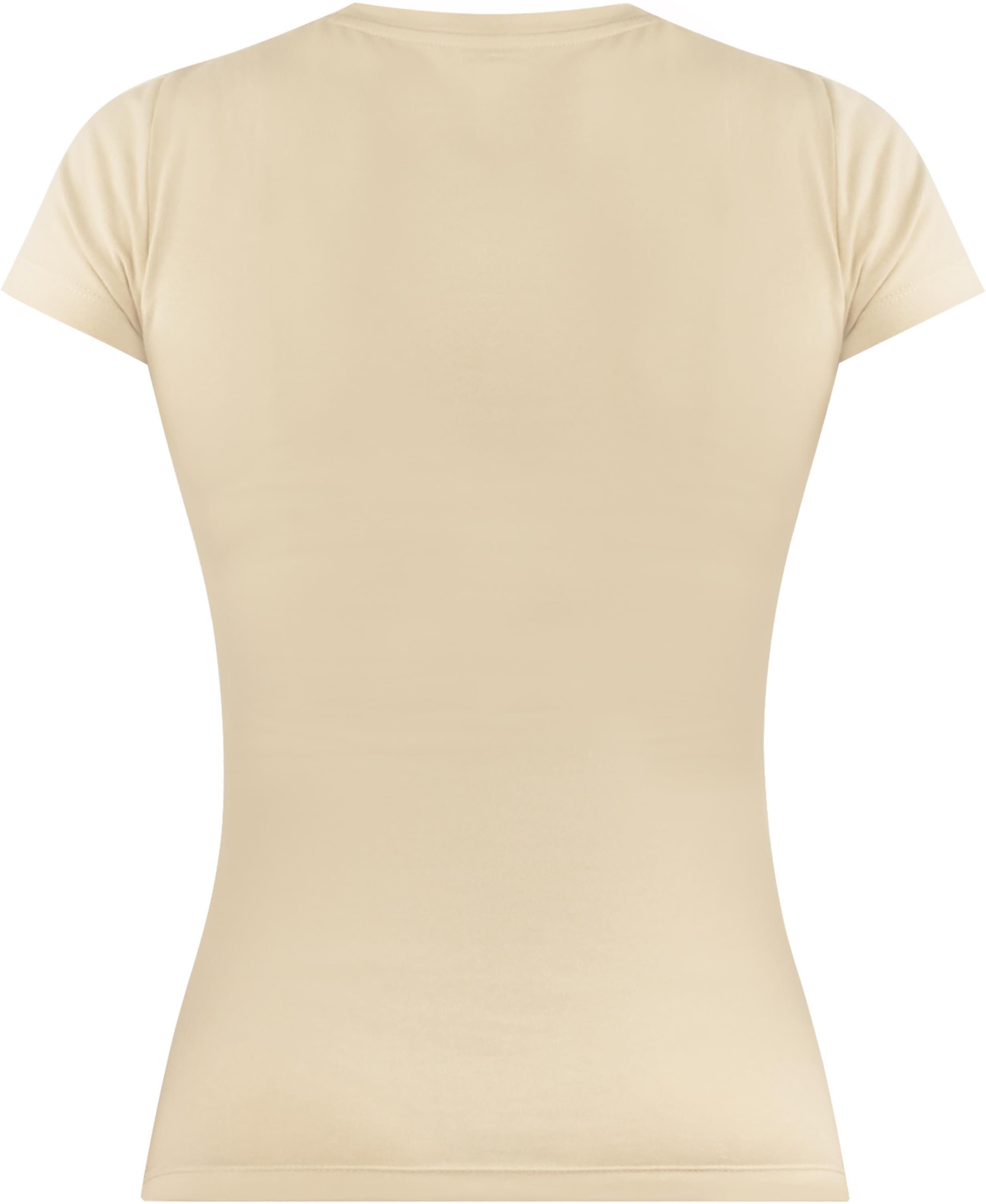 Janice Kurzarmshirt 2 x Damen T-Shirt hochgeschlossen Nice Figurbetontes Shirt aus Baumwolle