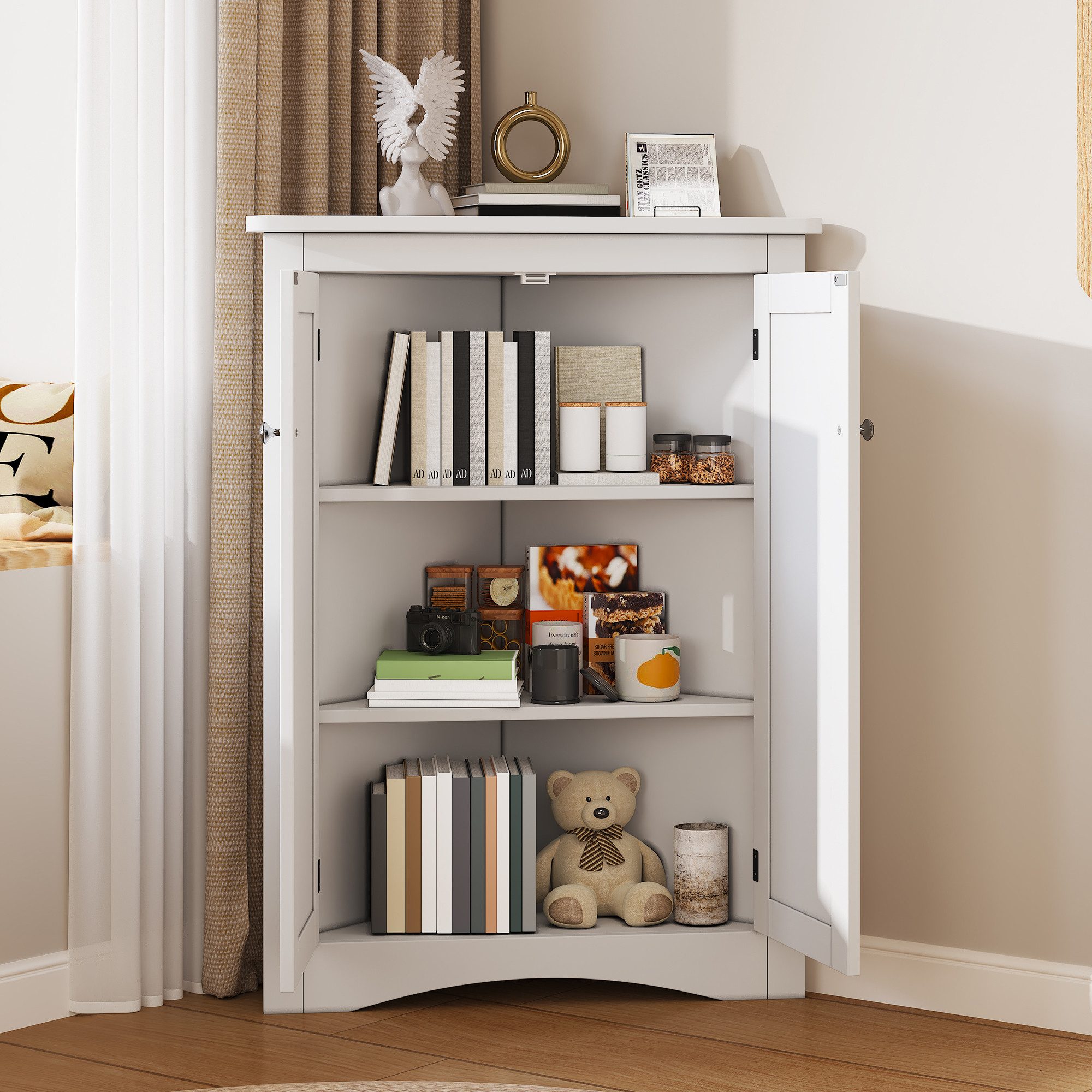 Flieks Eckschrank (1-St., B61,5xT34,5xH90 cm) Badkommode Mehrzweckschrank E günstig online kaufen