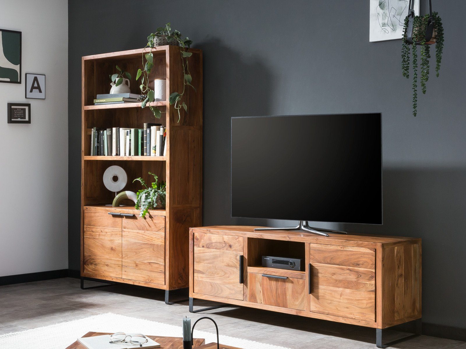 massivum Wohnwand Sydney I Bücherregal und günstig online kaufen