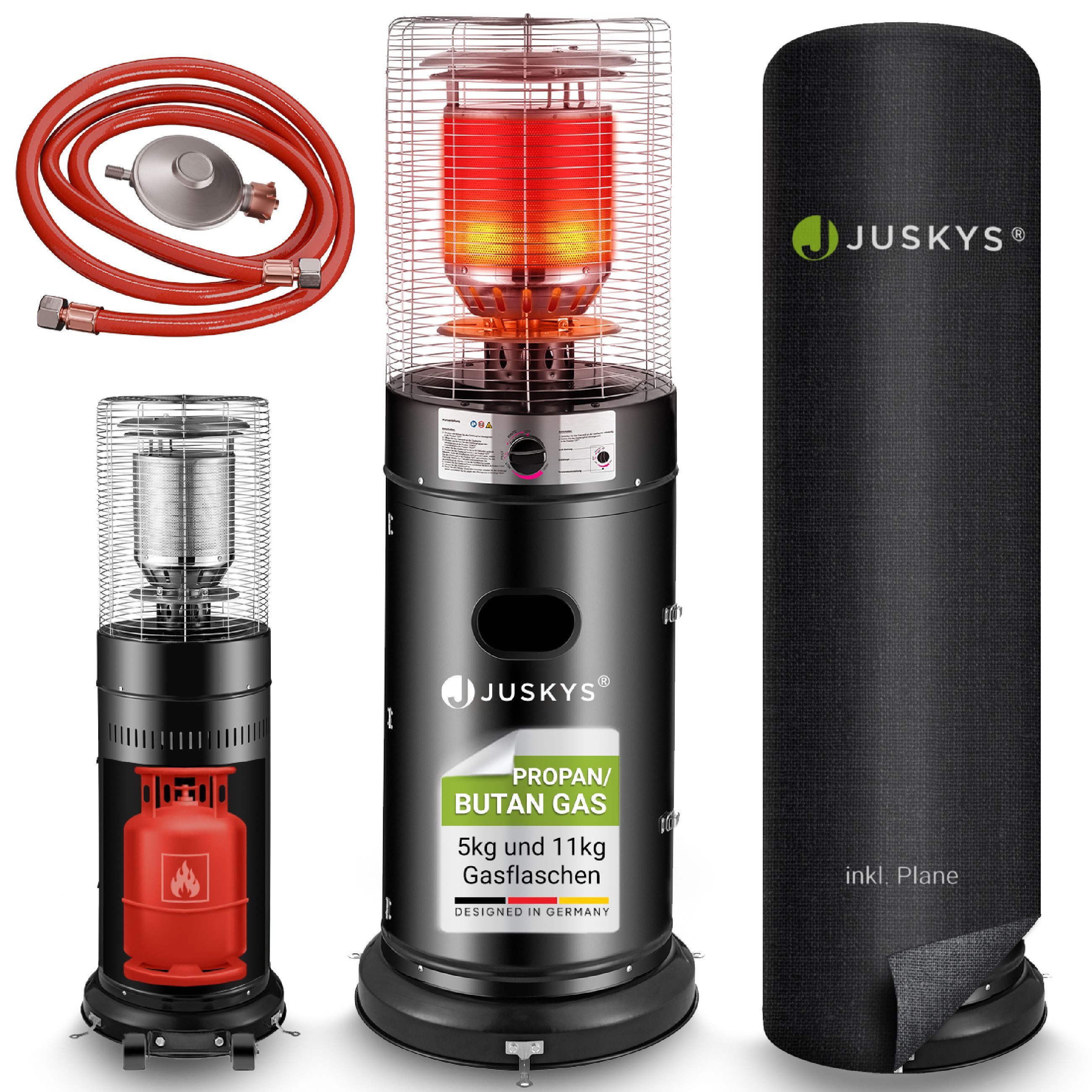 Juskys Heizstrahler Cuna, 11000 W, integrierter Kippschutz, Inkl. Druckmind günstig online kaufen