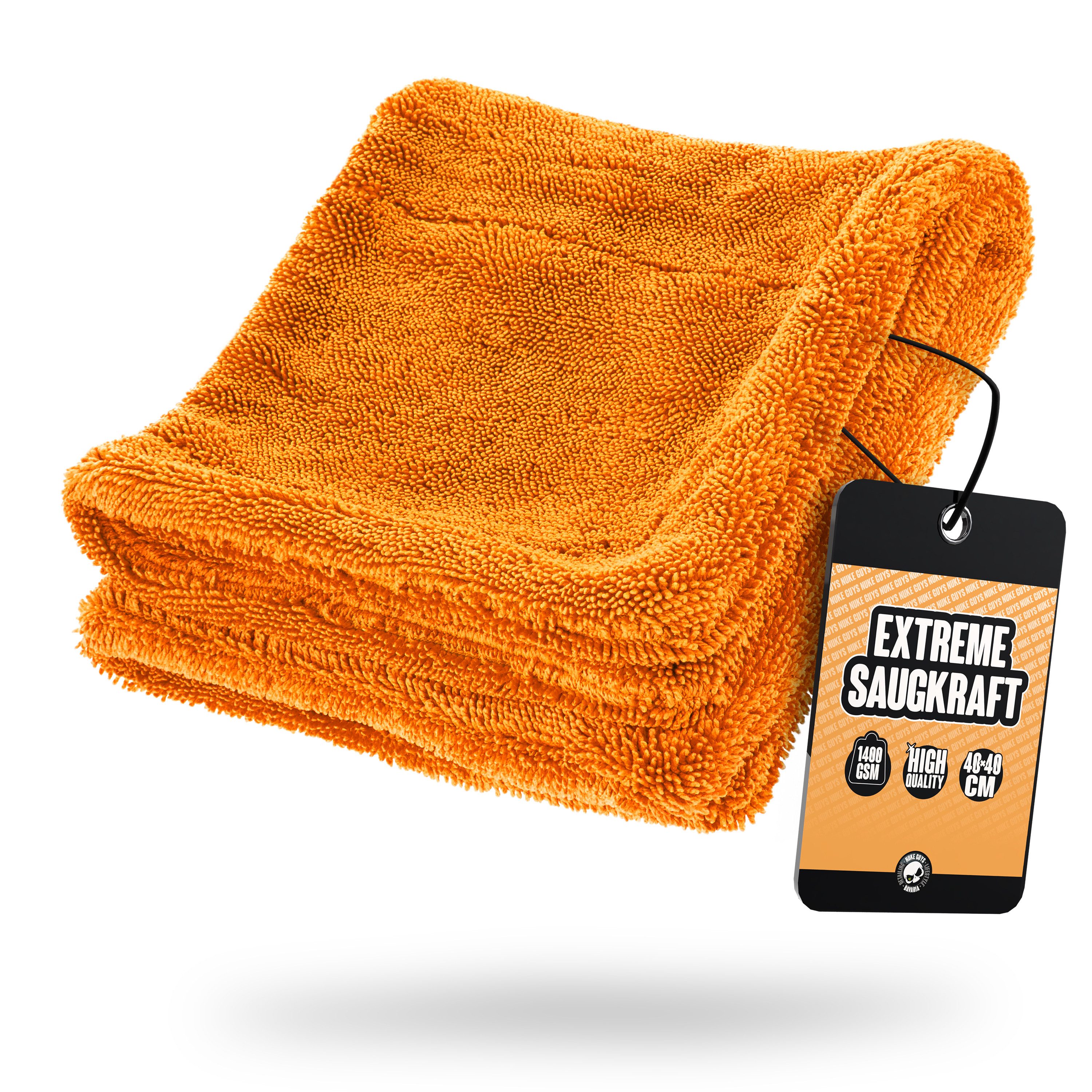 Nuke Guys Microfaser Auto Trockentuch - Gamma Dryer S bis XXL Mikrofasertuch (Microfaser, 40x40 cm, 1-tlg., Gamma Dryer S - Orange - 40x40cm 1400GSM)