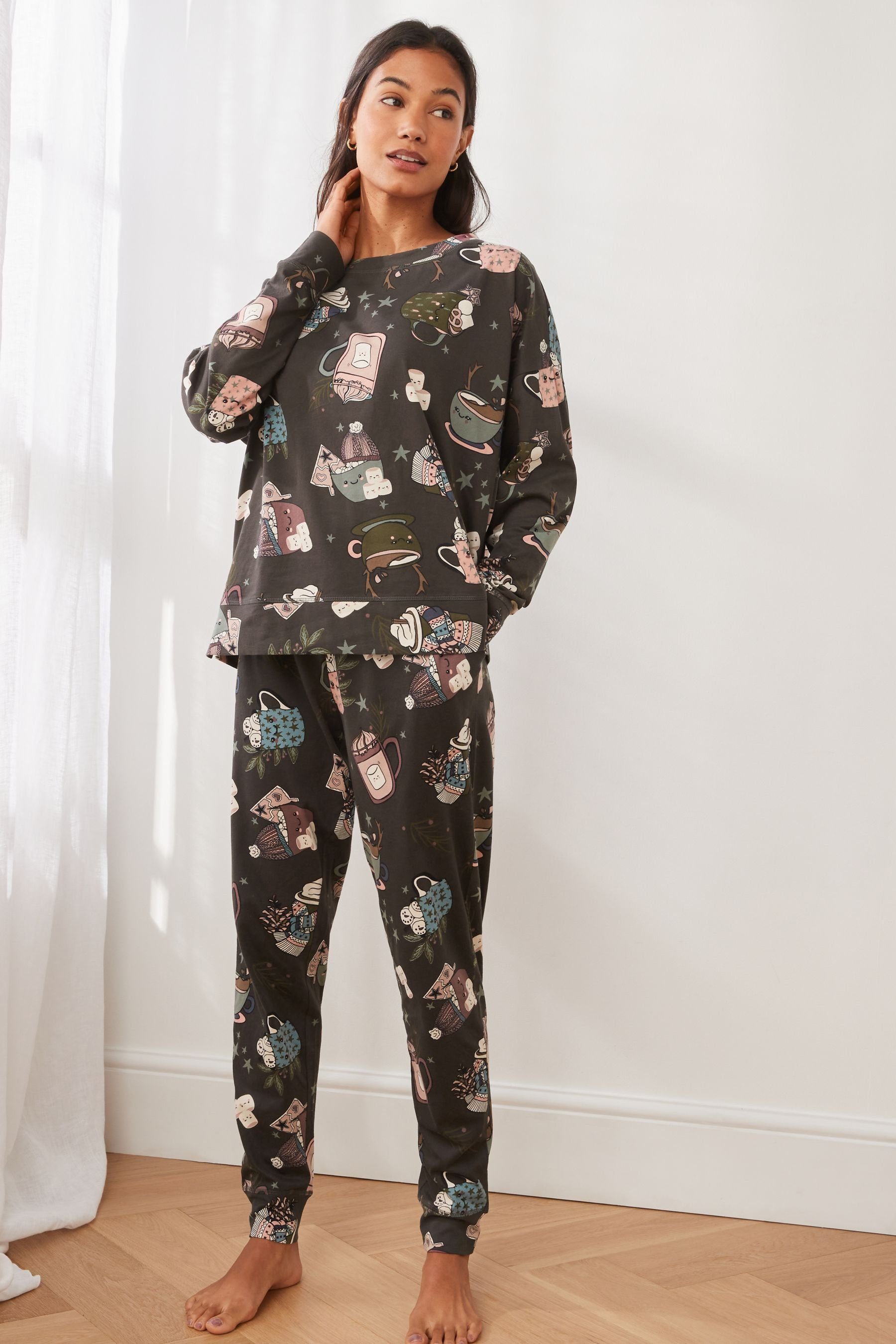 tlg) Pyjama Langärmeliger aus Baumwolle Pyjama (2 Next