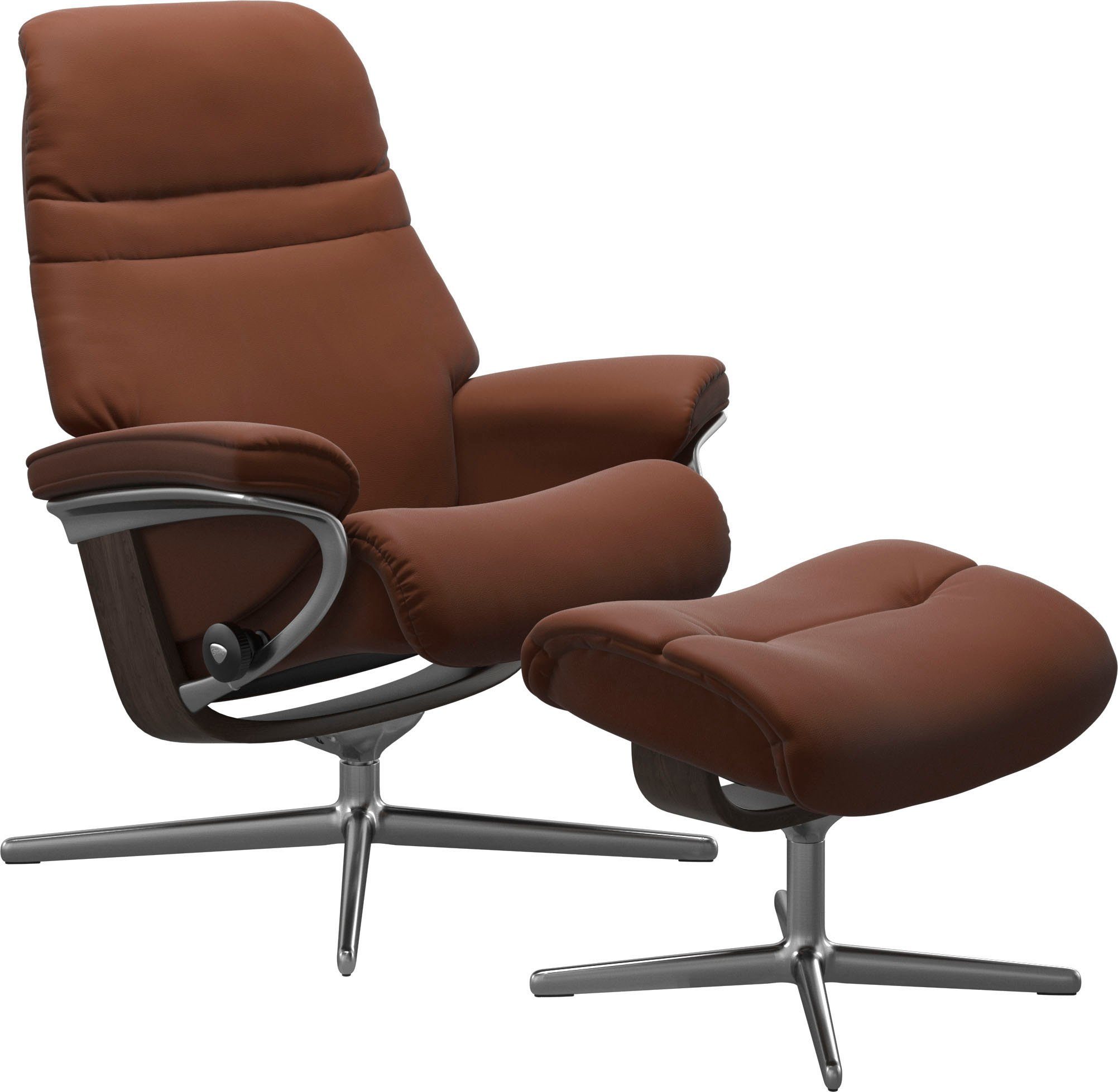 Stressless® Relaxsessel Sunrise (Set, Relaxsessel mit Hocker), mit Hocker, mit Cross Base, Größe S, M & L, Holzakzent Wenge