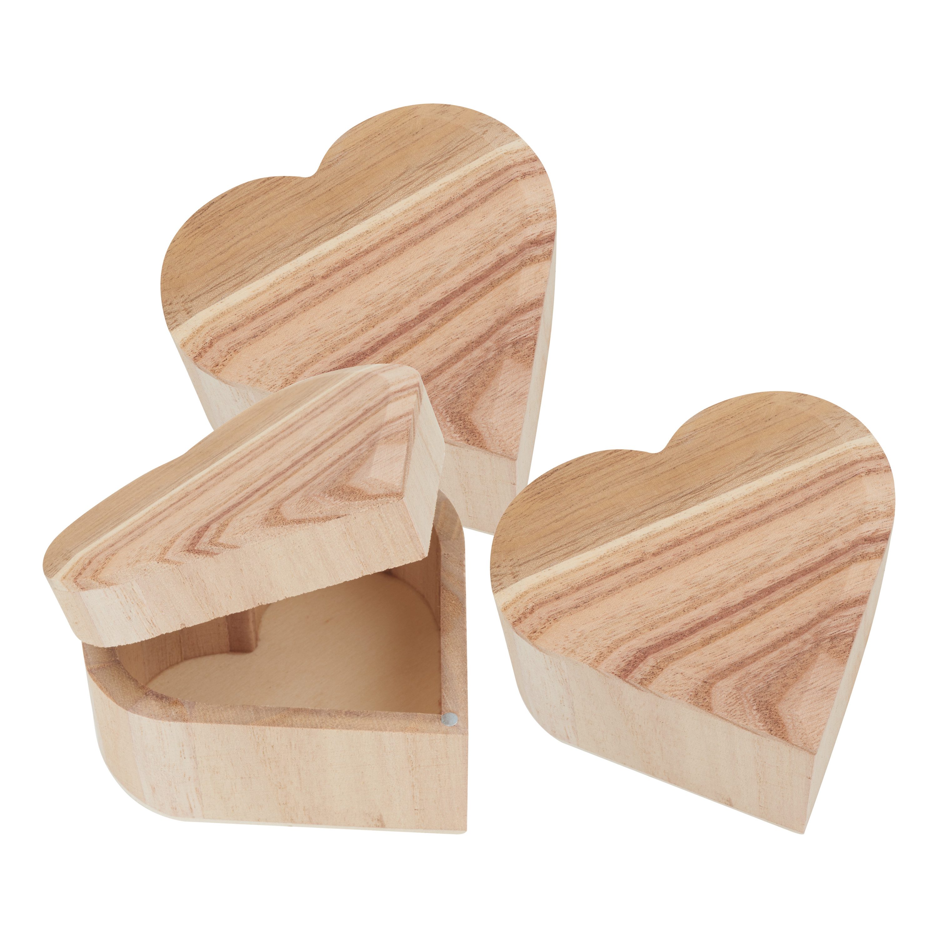 VBS Truhe Holzkästchen Herz, 10,5 cm x 9,5 cm x 5,5 cm 3er-Pack günstig online kaufen
