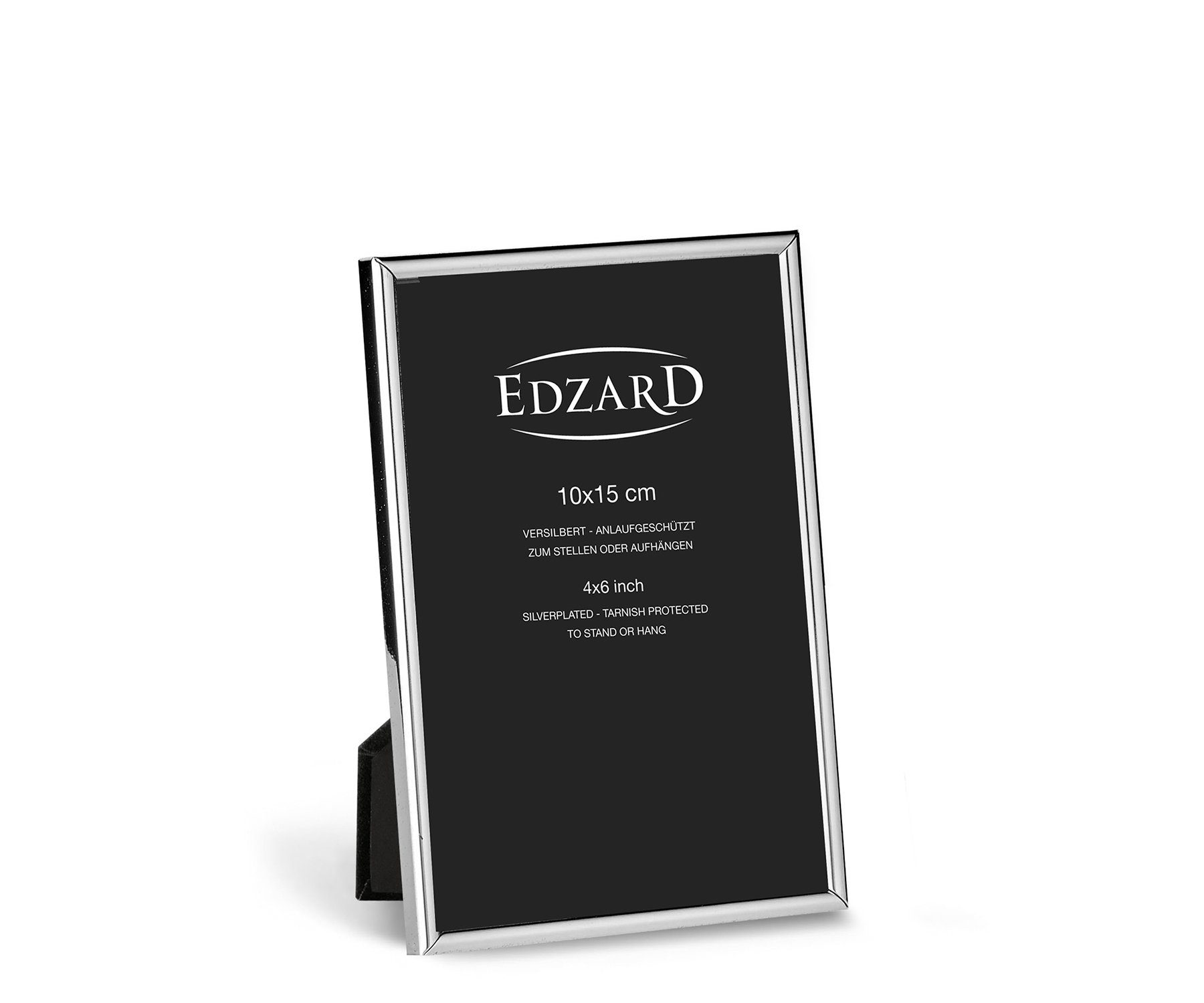 EDZARD Bilderrahmen Genua, versilbert und anlaufgeschützt, für 10x15 cm Foto