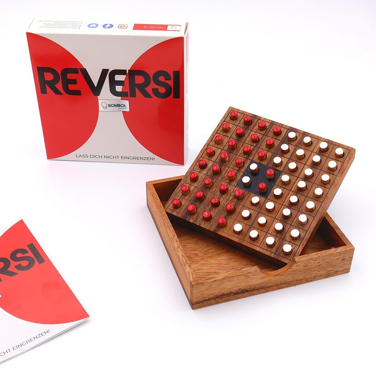 rot/weiß Brettspiel 2 edlem Holz, Strategiespiel Reversi Holzspiel Spiel, Interessantes ROMBOL Denkspiele aus – Personen für