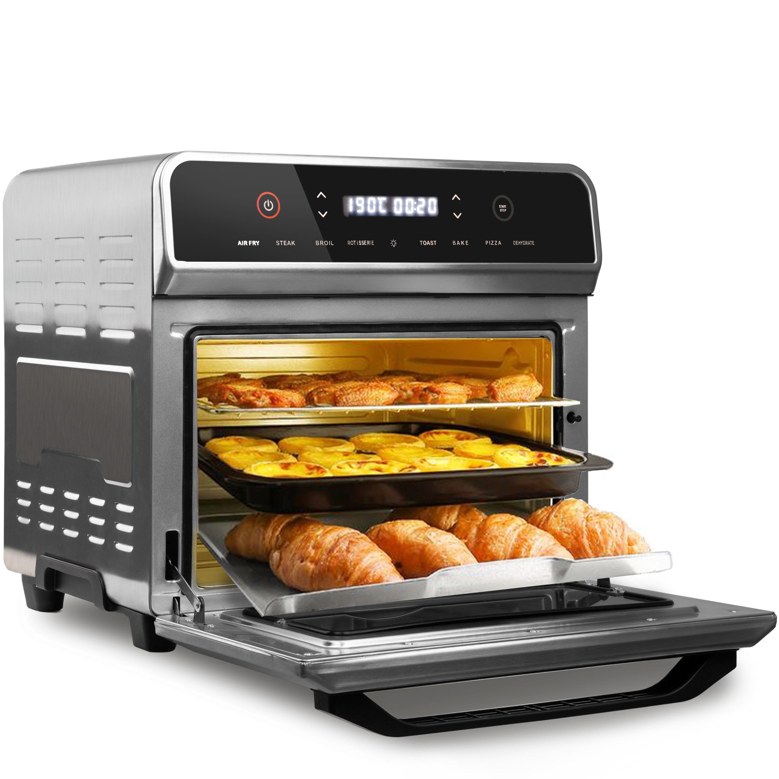 Heißluftfritteuse Heissluftfritteuse XXXL Minibackofen 24L mit Digitales Display