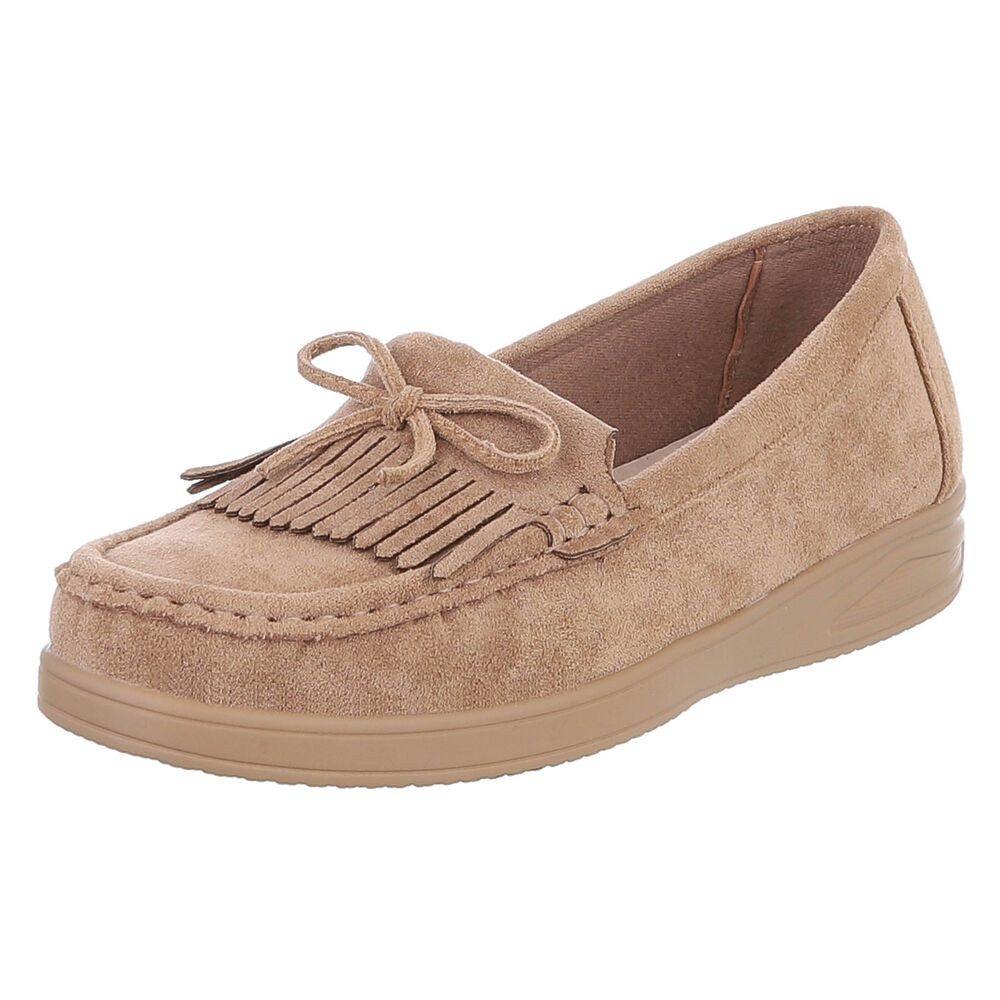 Ital-Design Eleganter Fransen-Schuh für Damen mit hohem Tragekomfort Slippe günstig online kaufen