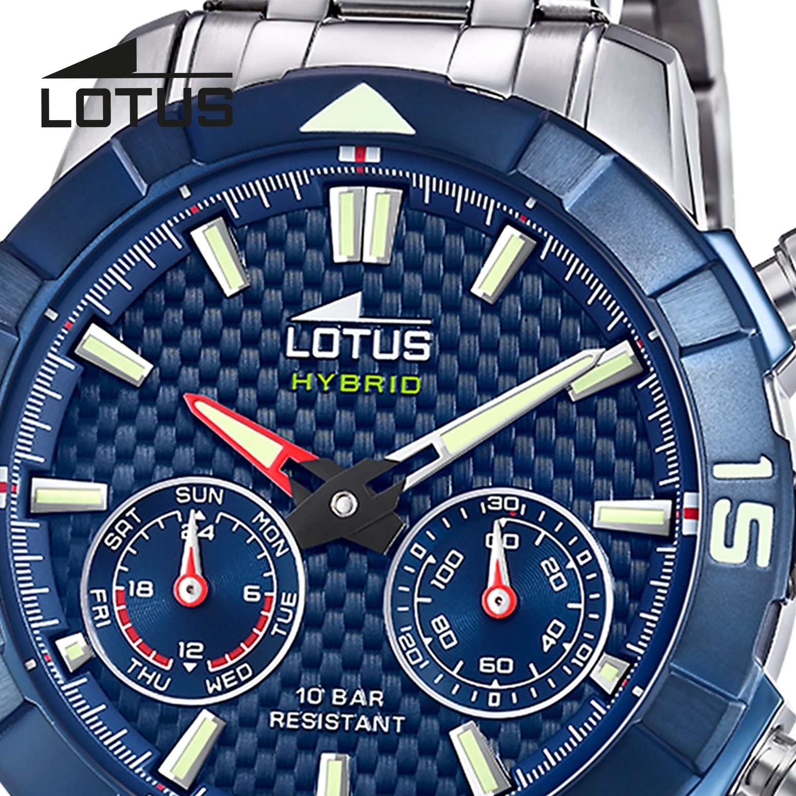 Lotus Chronograph Lotus Herrenuhr Edelstahl silber Lotus, (Chronograph), Herren Armbanduhr rund, groß (ca. 45mm), Edelstahl