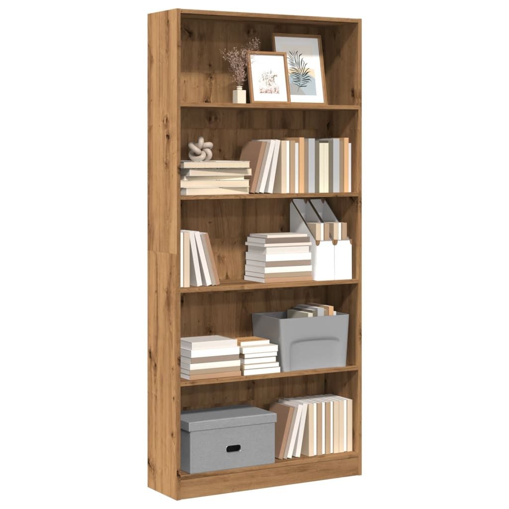 vidaXL Bücherregal Bücherregal Artisan-Eiche 80x24x176 cm Holzwerkstoff, 1-tlg. – Bild 2 von 5