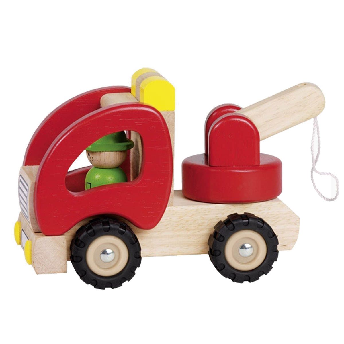 goki Spielzeug-Abschlepper Abschleppwagen Roter Engel, (Set, packung), Massivholz, erstklassige Verarbeitung