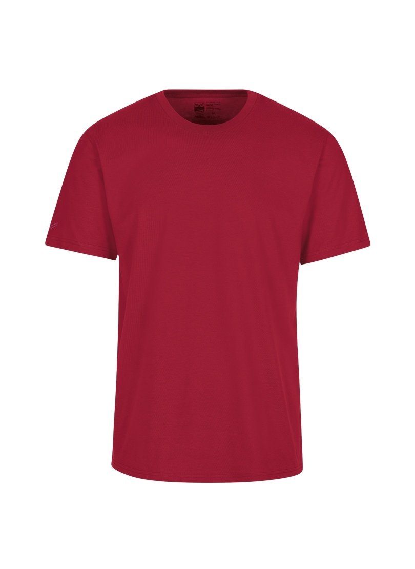 Trigema T-Shirt TRIGEMA T-Shirt Biobaumwolle 100% rubin-C2C aus