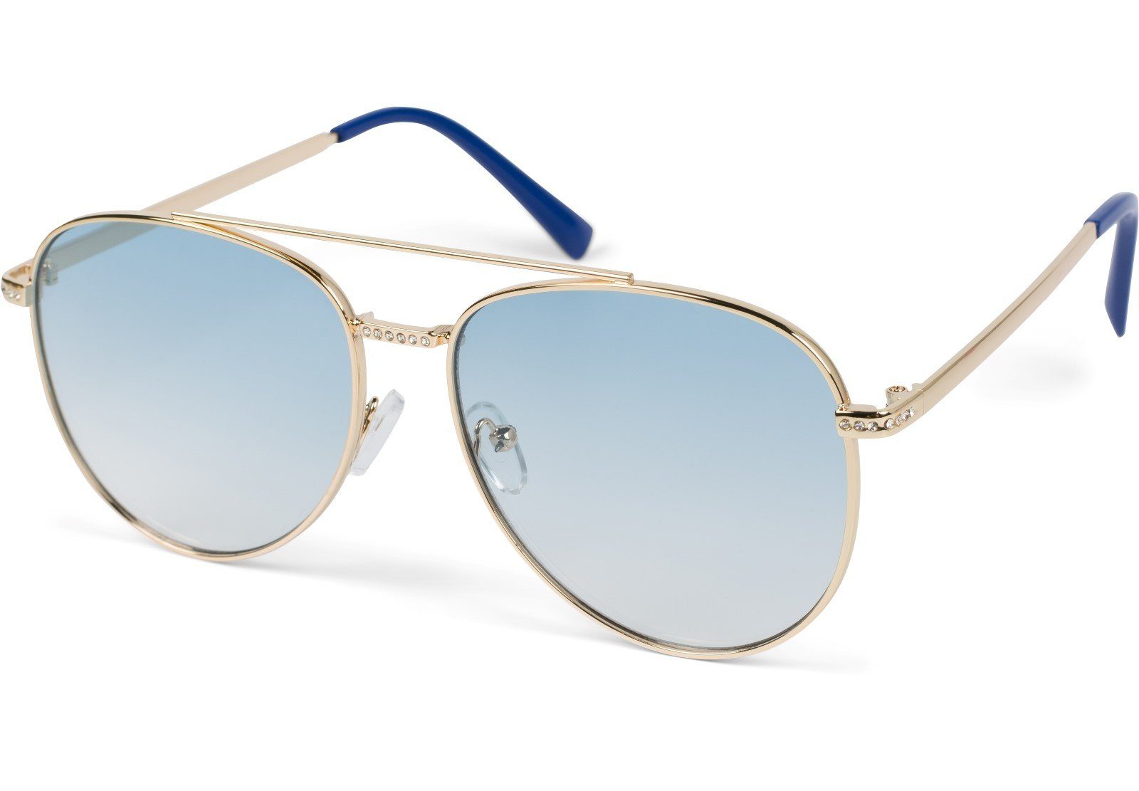 styleBREAKER Sonnenbrille (1-St) Getönt Gestell Gold / Glas Blau Verlauf