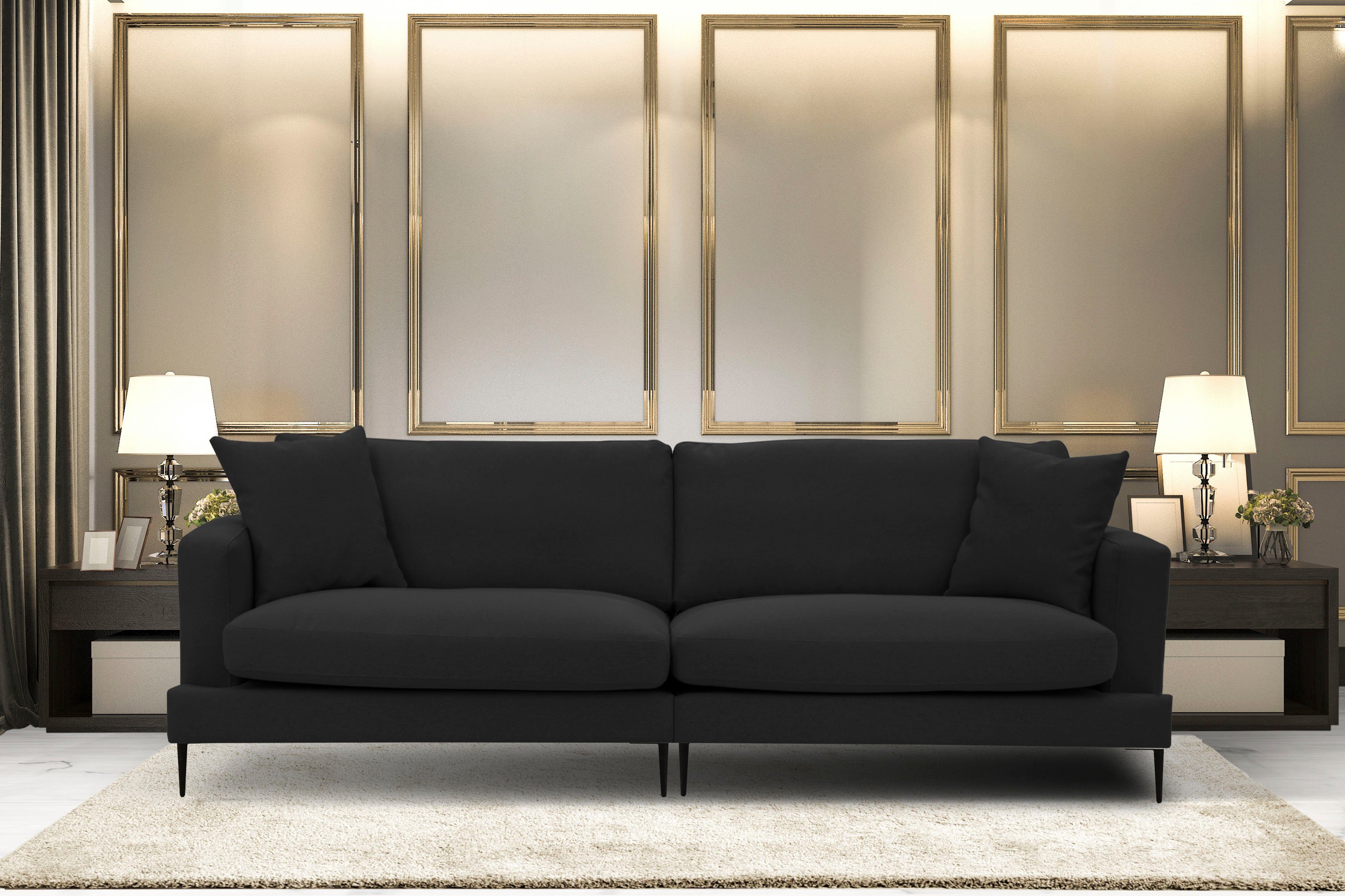 Home affaire Big-Sofa "Cozy elegantes Designsofa, Maße B/T/H: 252/97/80 cm" günstig online kaufen