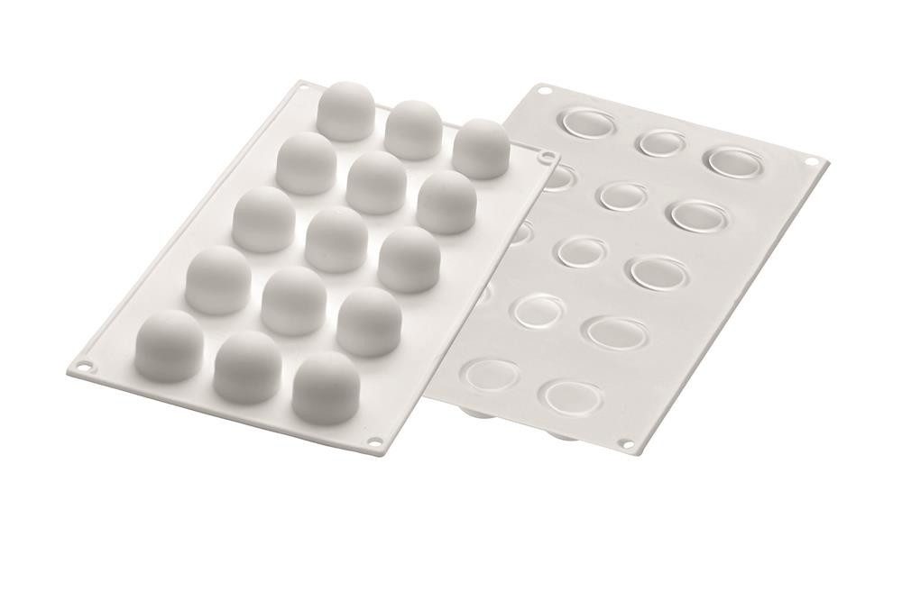 Silikomart Backform Pralinenform Silikon für Trüffel in Kugelform Layout 3x5=15 Mulden