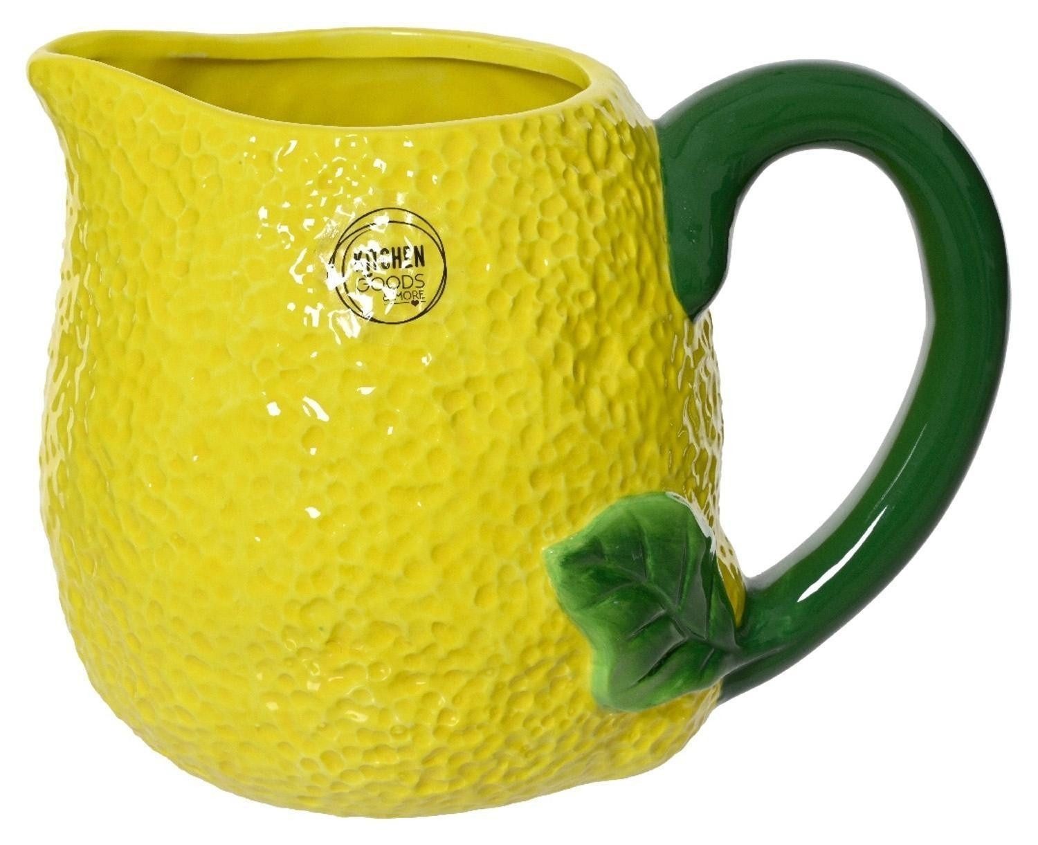 Kaemingk Кружки CITRI, 20 x 15 cm, Gelb, Grün, Handwäsche, Dolomit, in Form einer Zitrone