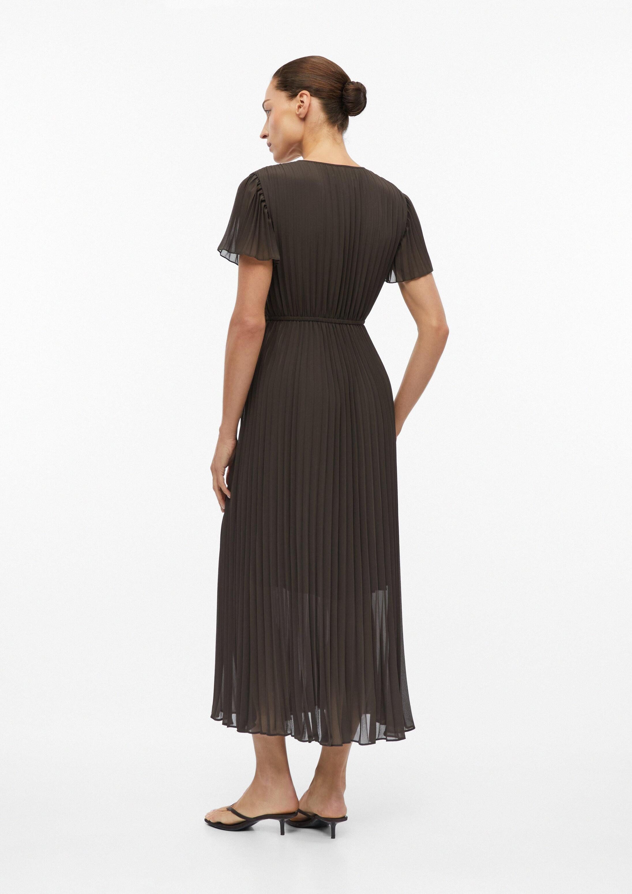 comma Maxikleid Kleid Plissiertes Kleid in Midilänge