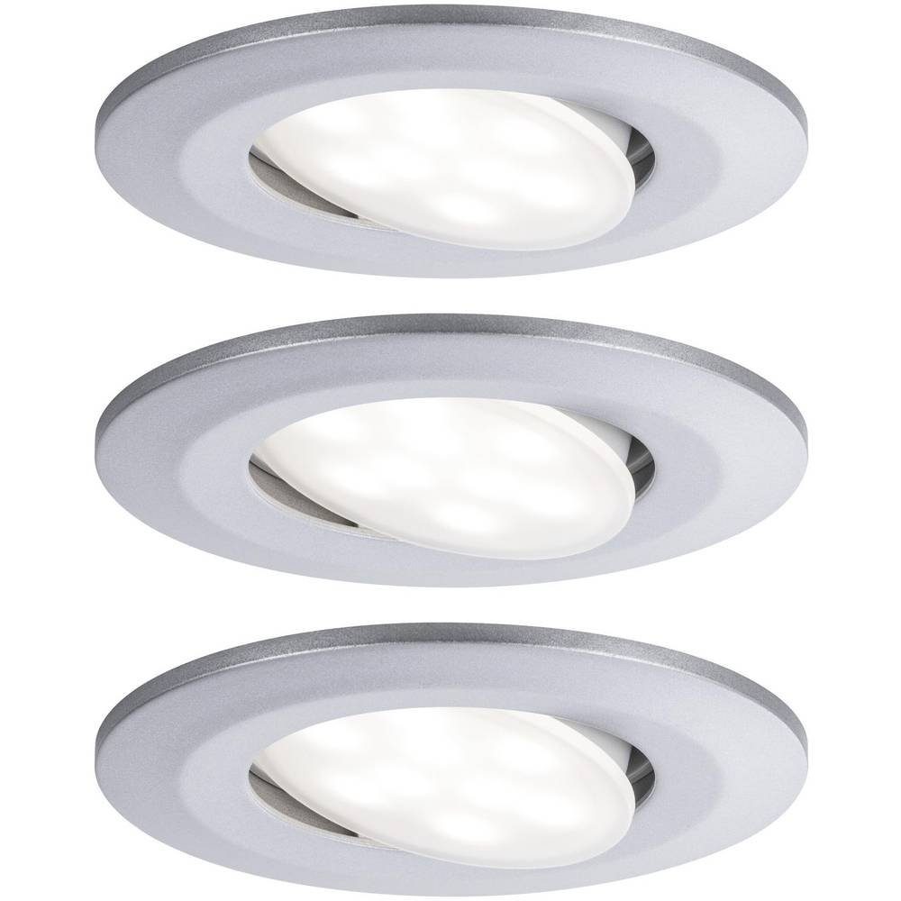 Paulmann LED Einbauleuchte HomeSpa LED Einbauleuchte Basisset schwenkbar IP65 rund 90mm 99929, Geringe Einbautiefe, Schwenkbar