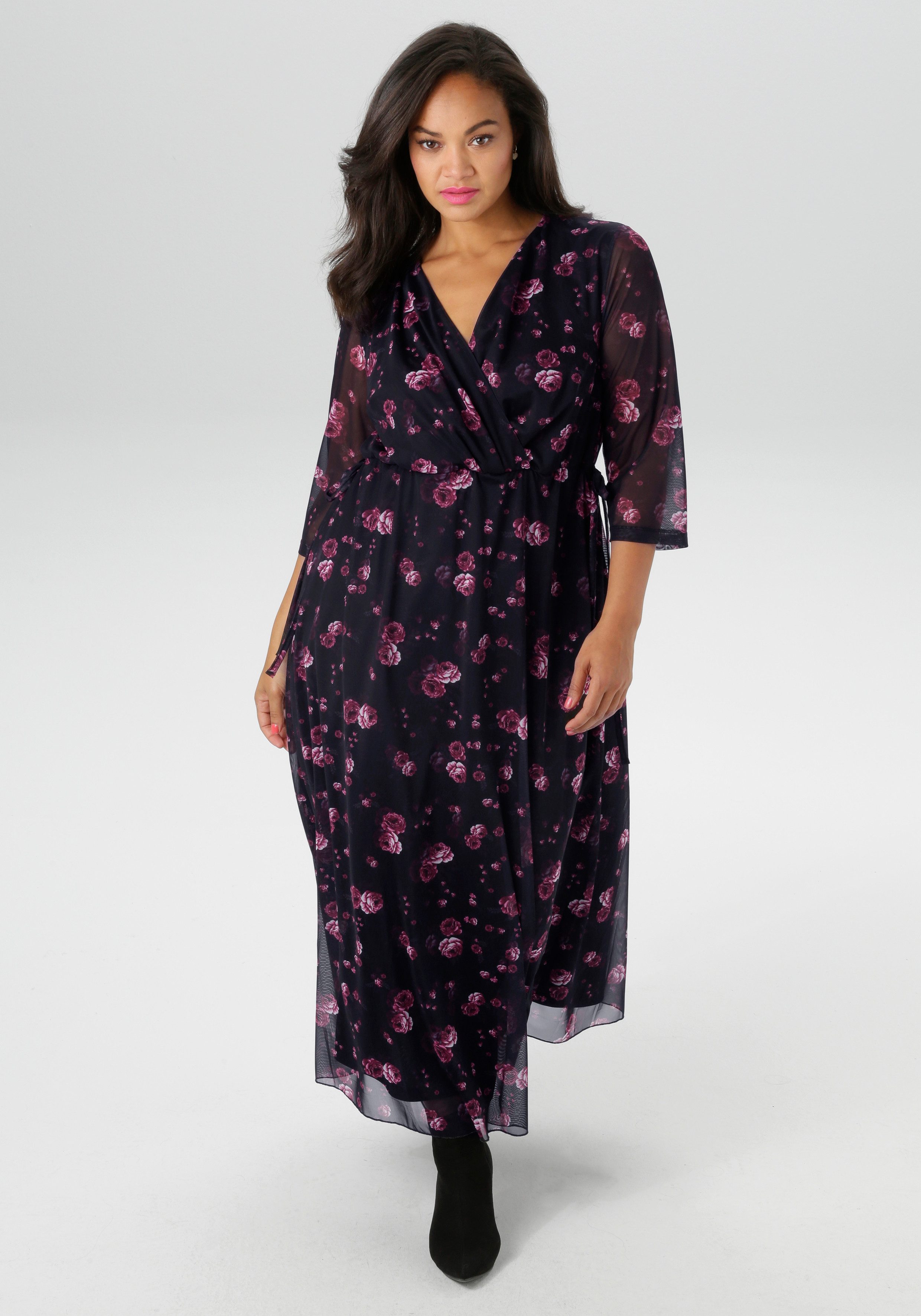 Aniston PLUS Midikleid In Mesh Qualität - NEUE KOLLEKTION günstig online kaufen