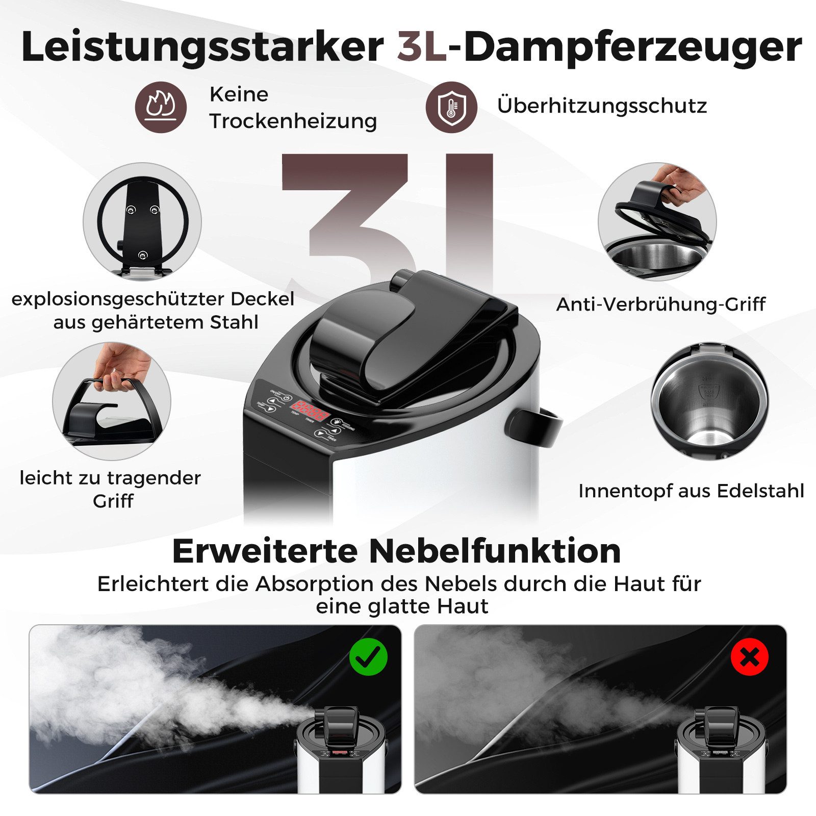 COSTWAY Sauna 1000W, 3L Dampfgenerator, mit günstig online kaufen