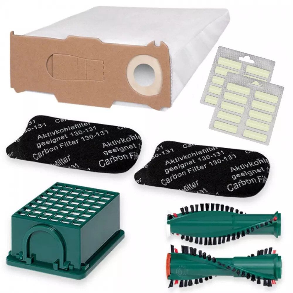 PRIMEBAG Staubsaugerbeutel 49tlg. Beutel Bürsten Filter Duft passt für Vorwerk VK 130 131