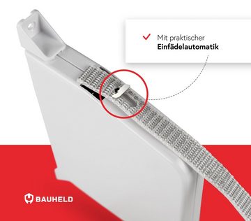 BAUHELD Aufputz-Gurtwickler Made in Germany, Für Rolladengurt 14mm & 23mm, Einfädelautomatik, Schwenkbar bis 180°