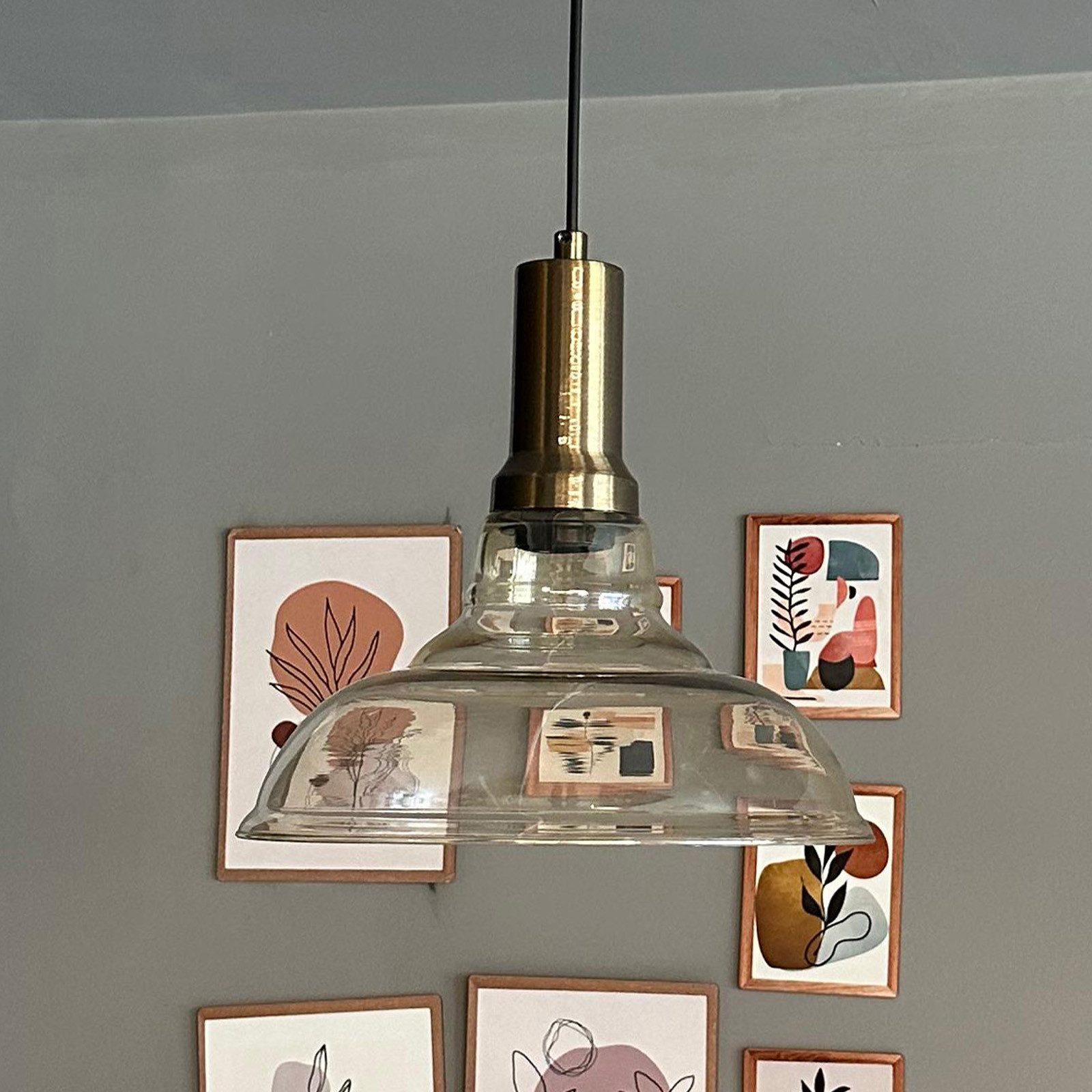 Bamyum Pendelleuchte Vishi Einzelner Glas-Kronleuchter Retro Pendelleuchte, günstig online kaufen