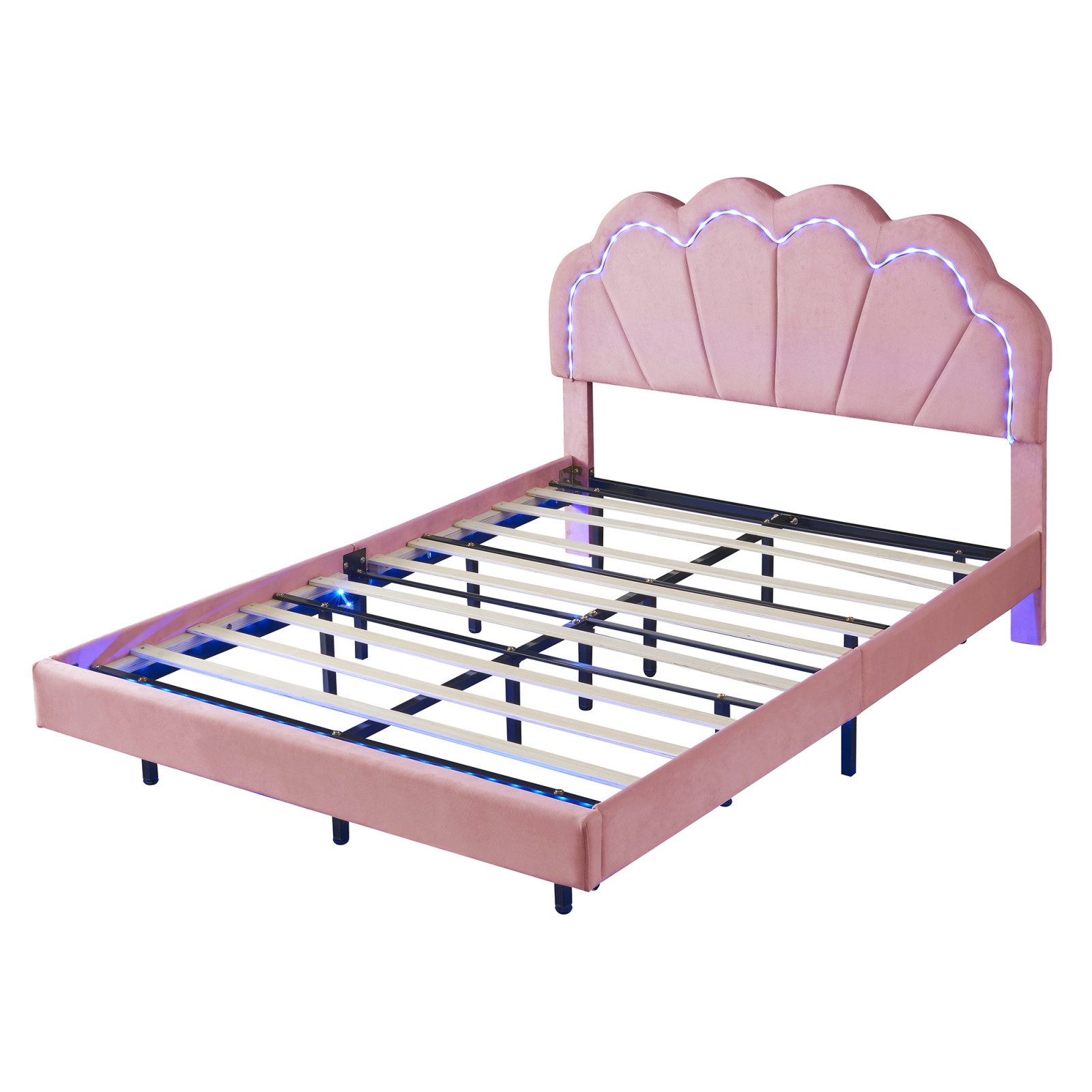 PXloue Polsterbett Kinderbett Jugendbett (Kopfteil hochstellbar), günstig online kaufen