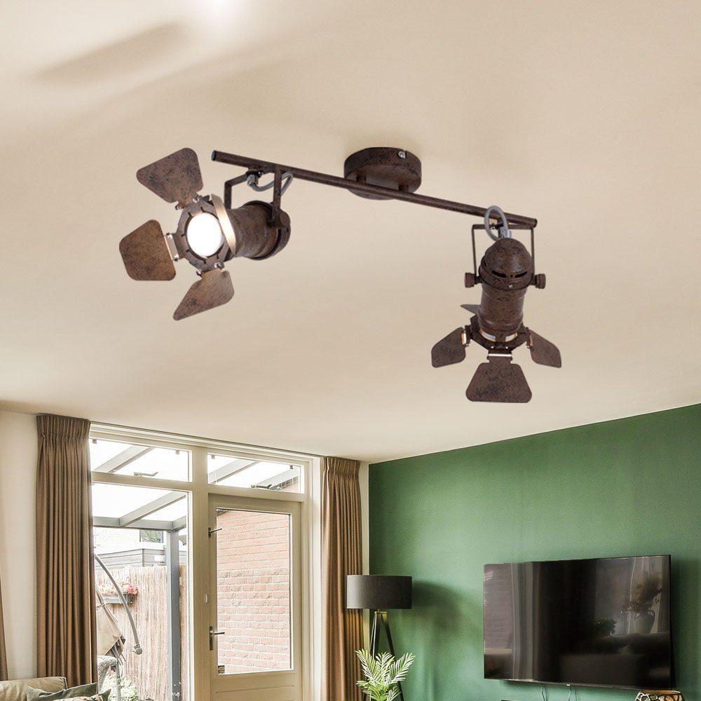 Deckenspot, Wohnzimmerlampe Deckenlampe inklusive, Strahler nicht Deckenleuchte verstellbar Globo rost Leuchtmittel LED